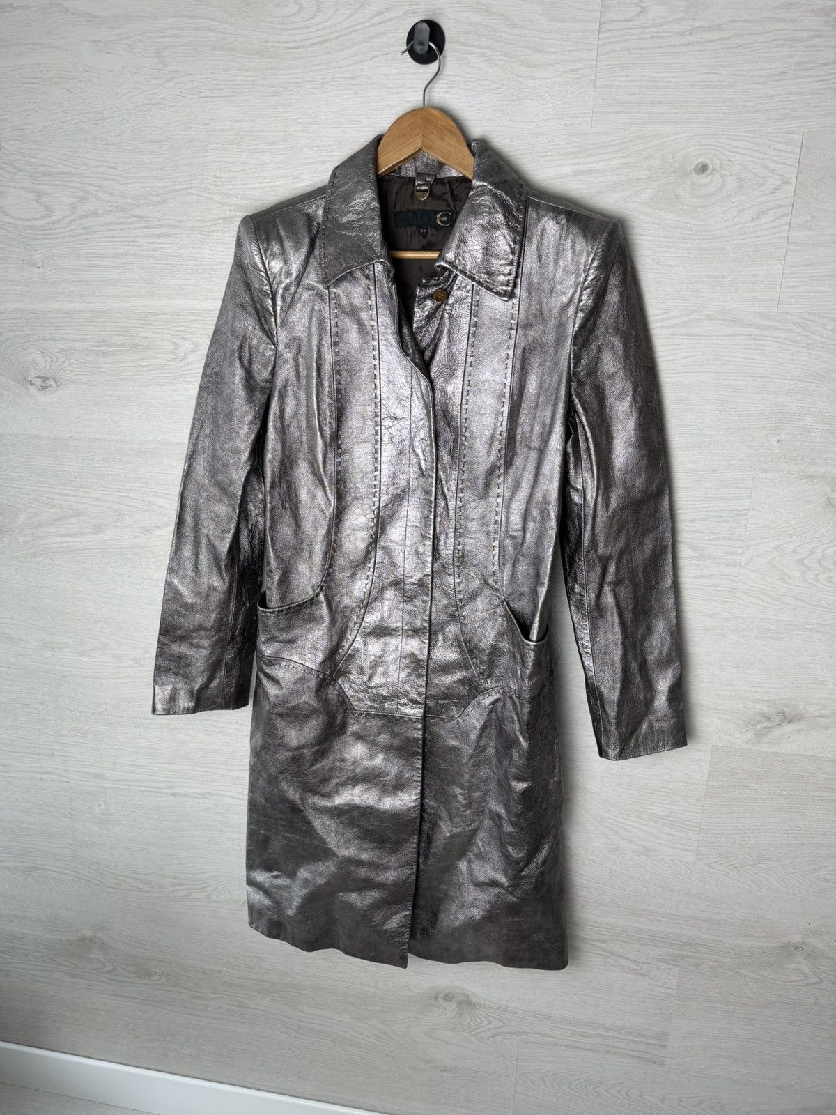 Just Cavalli Just Cavalli Coat Long Silver Metallic Size M / US 6-8 / IT 42-44 - 1 Thumbnail