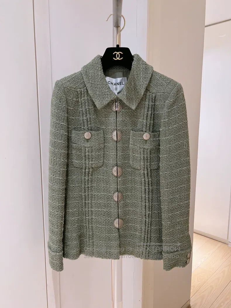 Chanel Chanel Cuban series green tweed jacket Size XXS / US 00 / IT 34 - 1 Thumbnail