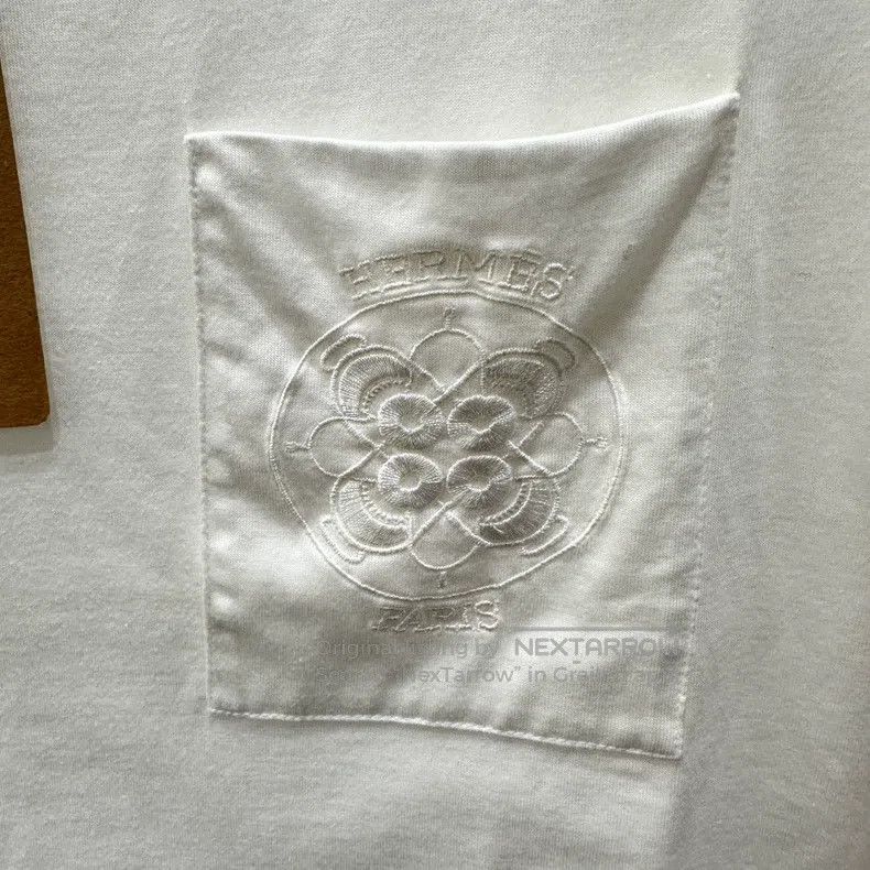 Hermes Hermes Chest Pocket Slogan Embroidered Short Sleeve Size XS / US 0-2 / IT 36-38 - 6 Thumbnail