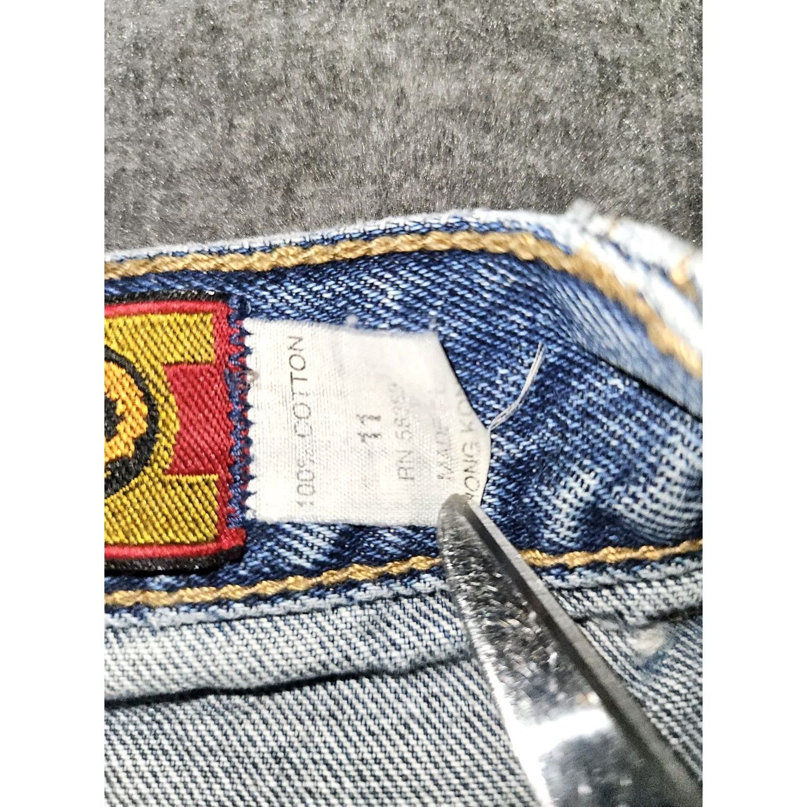Vintage VINTAGE Lawman Jeans Women's 11 High Rise Blue Distressed Straight 80s 90s Cowboy Boys? Size 32" / US 10 / IT 46 - 3 Thumbnail