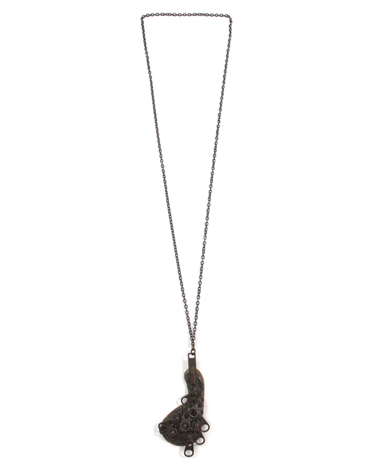 Vintage 2000S JAPANESE MADE DECONSTRUCTED YKK ZIPPER NECKLACE Size ONE SIZE - 2 Thumbnail