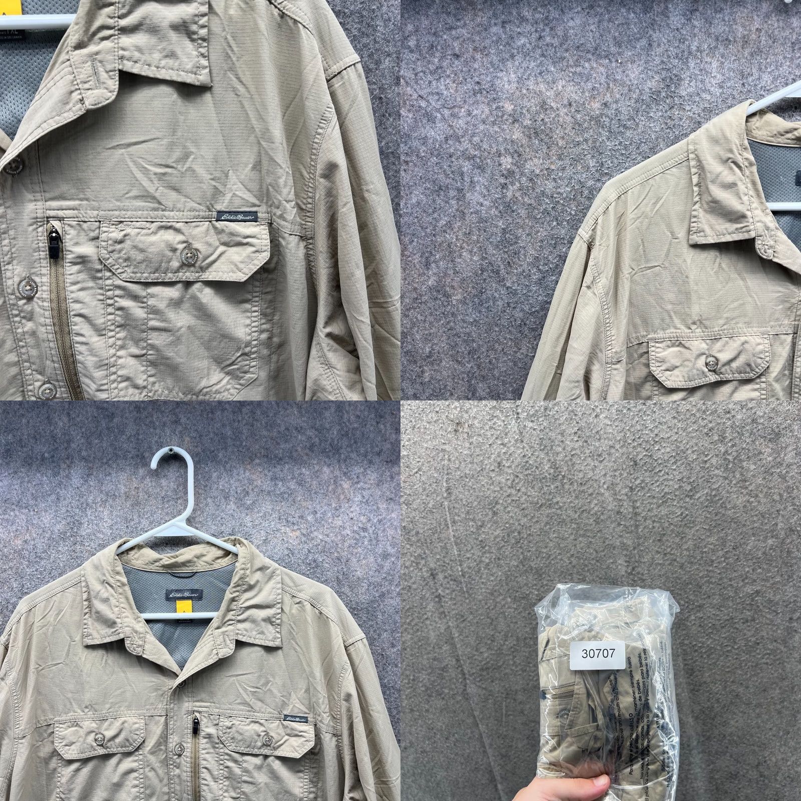 Eddie Bauer VINTAGE: Eddie Bauer Shirt Mens XLT Beige Button Down Vented Tan Outdoors Lined Hiking Size US XL / EU 56 / 4 - 9 Thumbnail