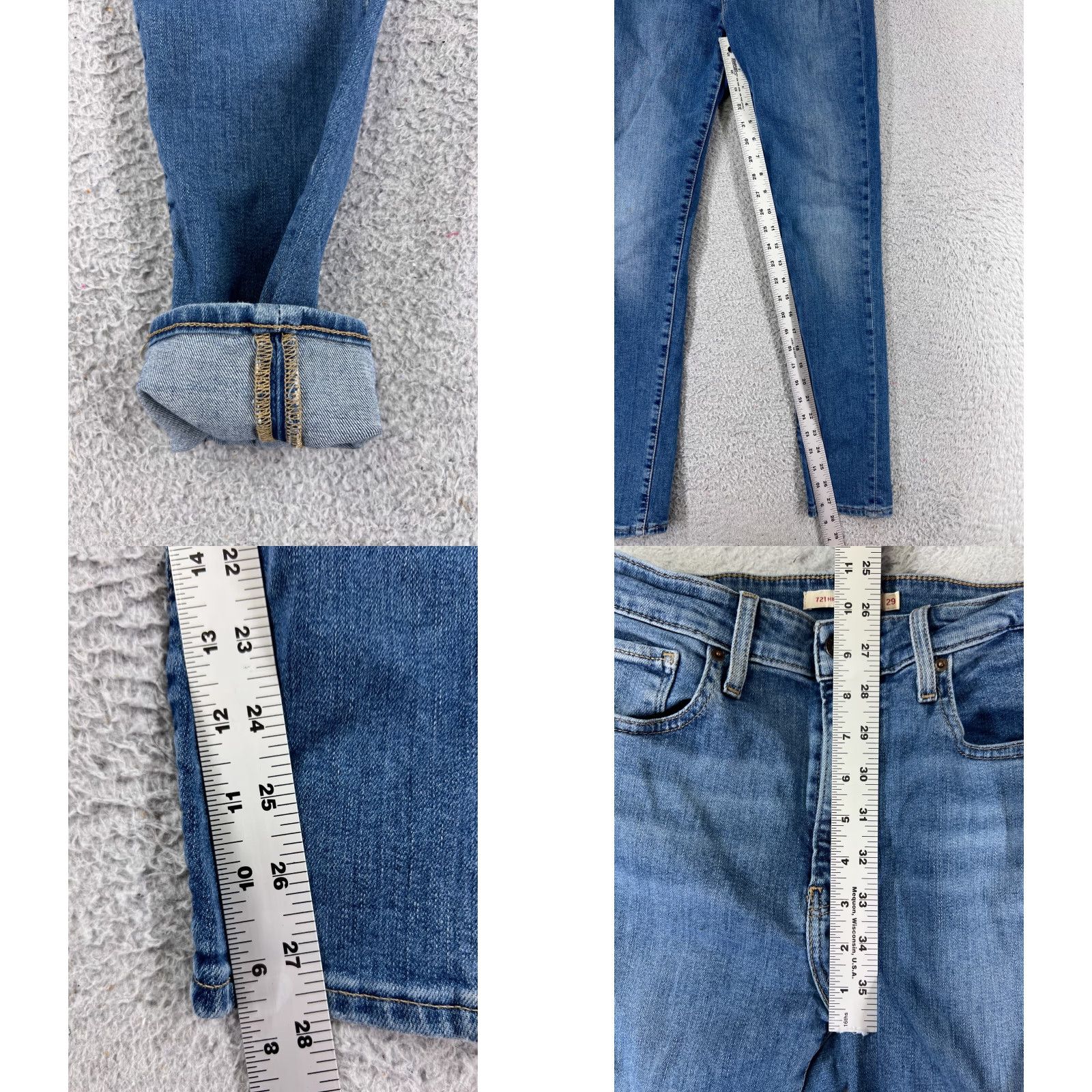 Levi's Levi's Jeans Women 31 Blue Denim Skinny High Rise 700 Series 5-Pocket Regular Stretch Cotton Size 24" / US 00 / IT 34 - 9 Thumbnail