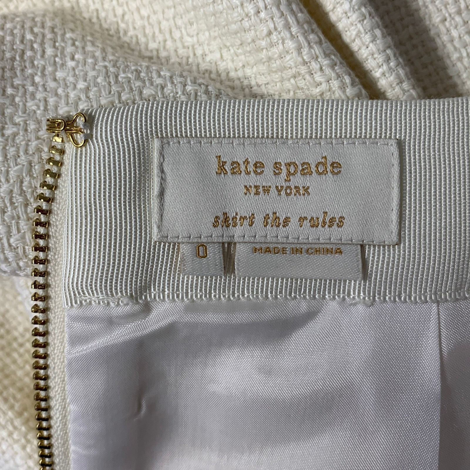 Kate Spade KATE SPADE Size 0 Cream Cotton Viscose Pencil Skirt Size 25" / US 0 / IT 36 - 4 Thumbnail