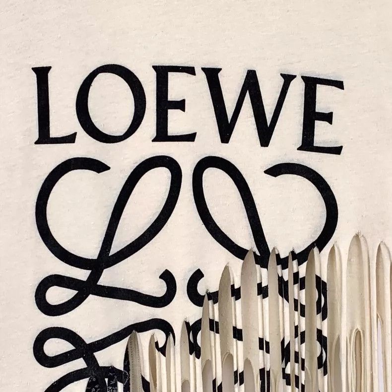 Loewe Loewe Light beige logo printed cotton round neck short sle Size S / US 4 / IT 40 - 4 Thumbnail