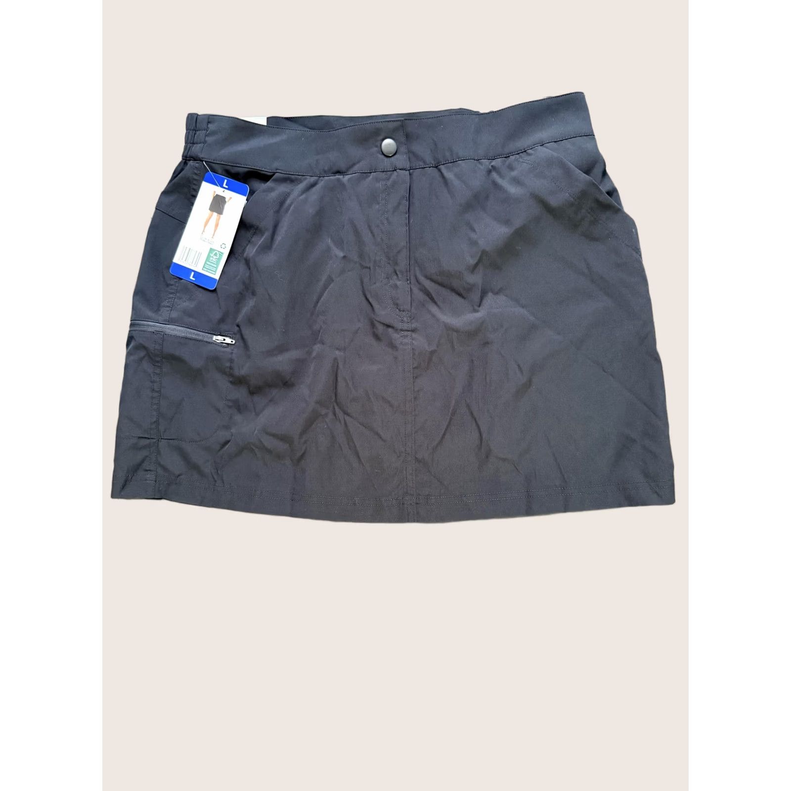 Vintage 32 Degrees COOL Skort Womens L Black Elastic Waist Pockets Zip Pocket Lightweight Active Golf Tennis Skirt Short Size 36" / US 14 / IT 50 - 1 Thumbnail