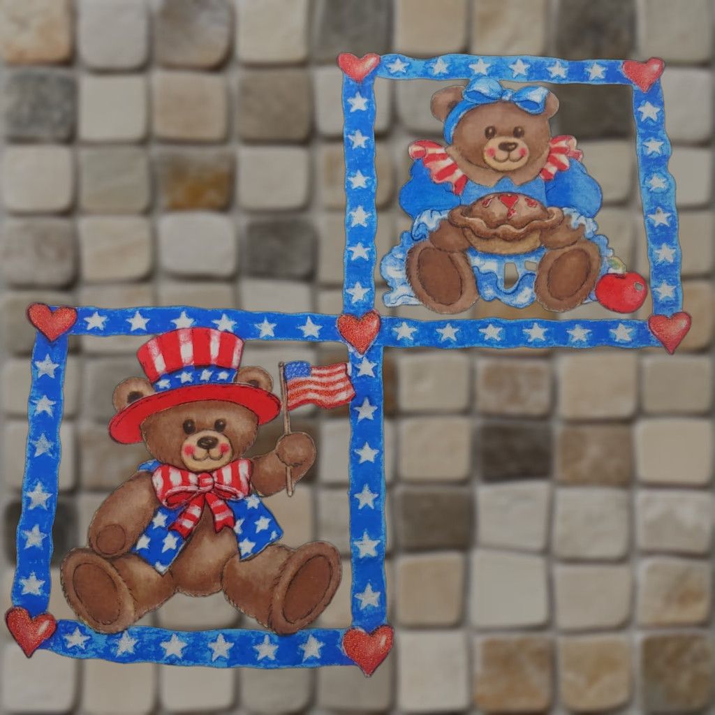 Vintage VINTAGE US A Teddy Bear Shirt M Unisex Adults White Glitter Stars Stripes Patriotic Fourth of July Teddy Bears USA Glitter Graphic 80s? Size M / US 6-8 / IT 42-44 - 1 Thumbnail