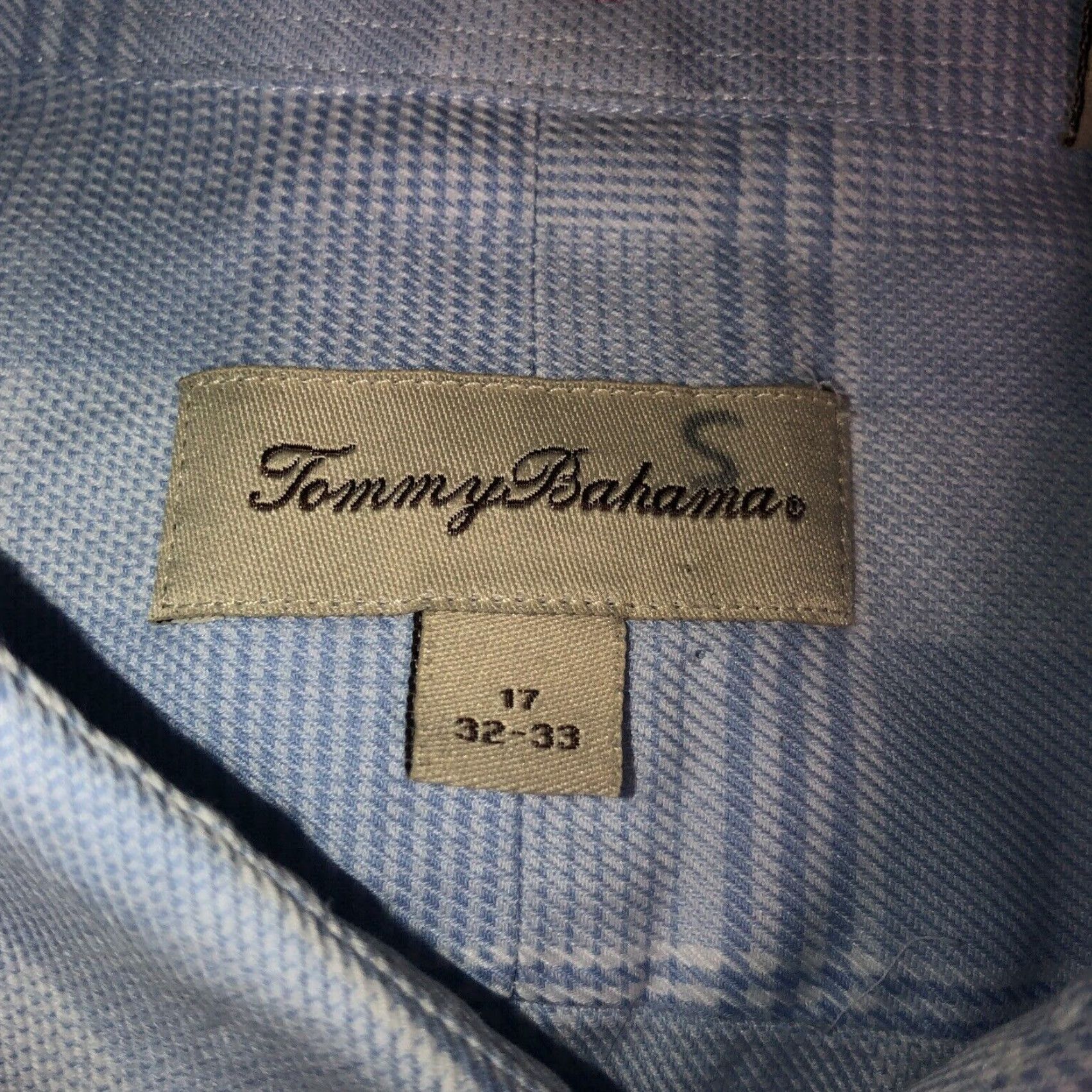 Tommy Bahama Tommy Bahama Dress Shirt Mens 17 Blue Plaid Long Sleeve Collared Shirt 17 Size 46R - 4 Thumbnail