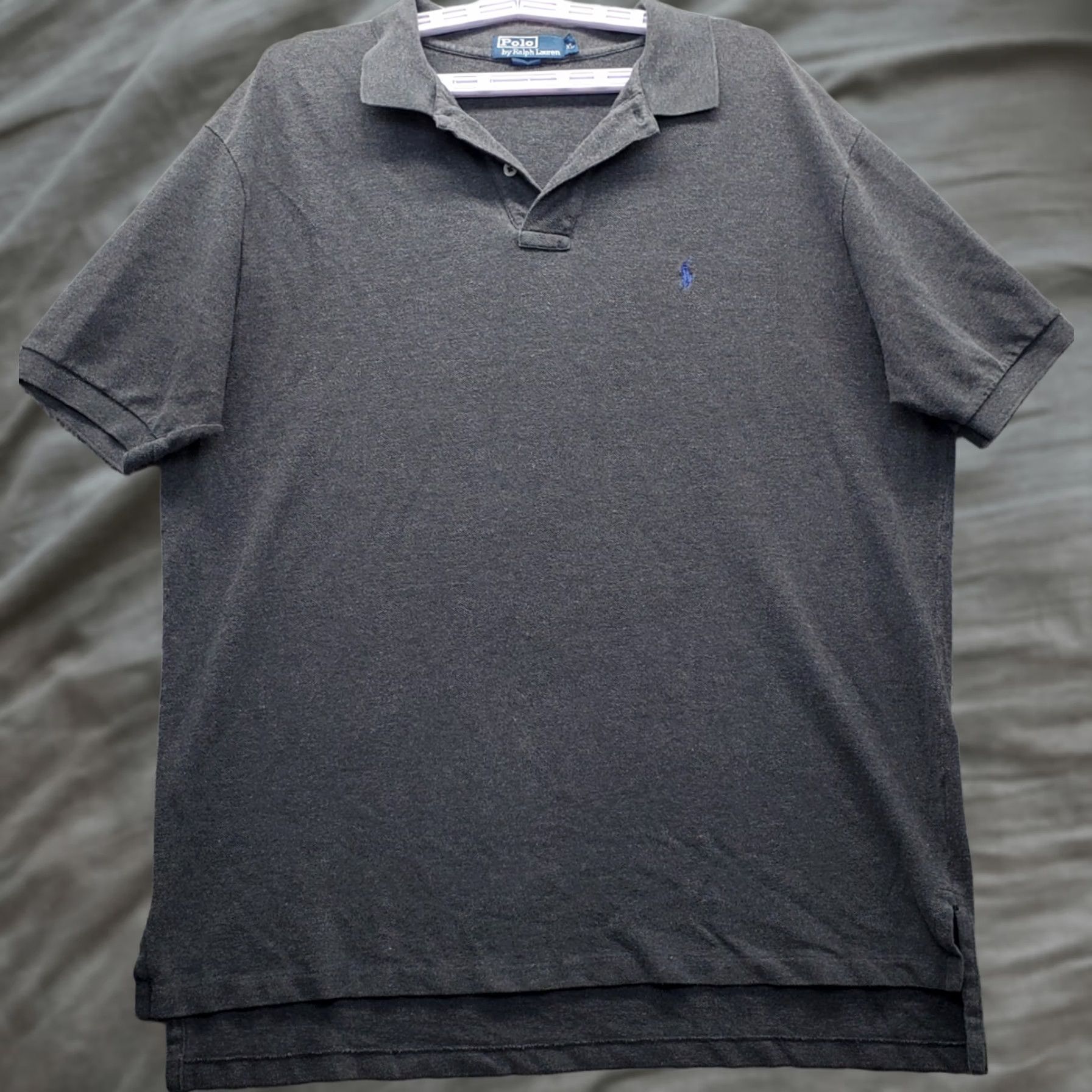 Polo Ralph Lauren VTG Polo Ralph Lauren Polo Shirt Womens XL Gray Pony Logo High Low Slit Popover Size XL / US 12-14 / IT 48-50 - 1 Thumbnail