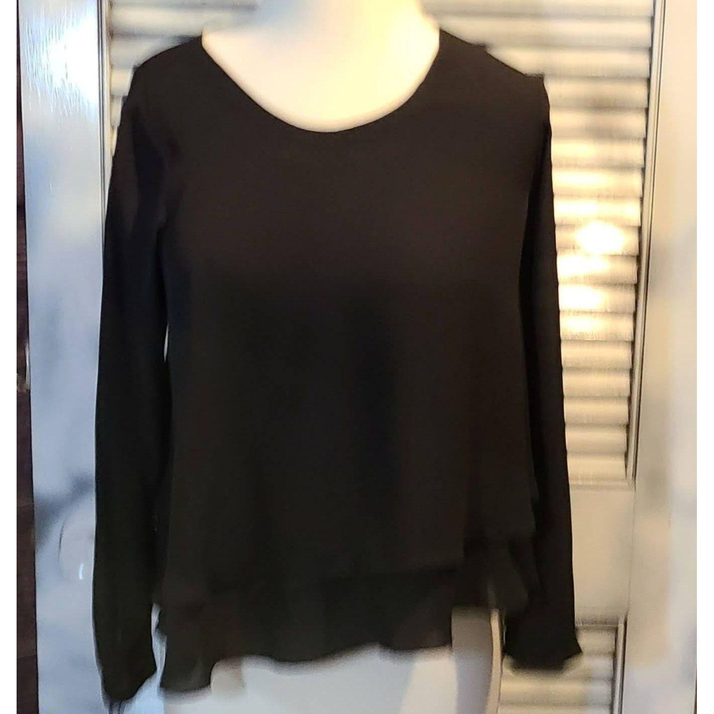 Zara Zara Basic Small Black Layered Blouse Size S / US 4 / IT 40 - 2 Thumbnail