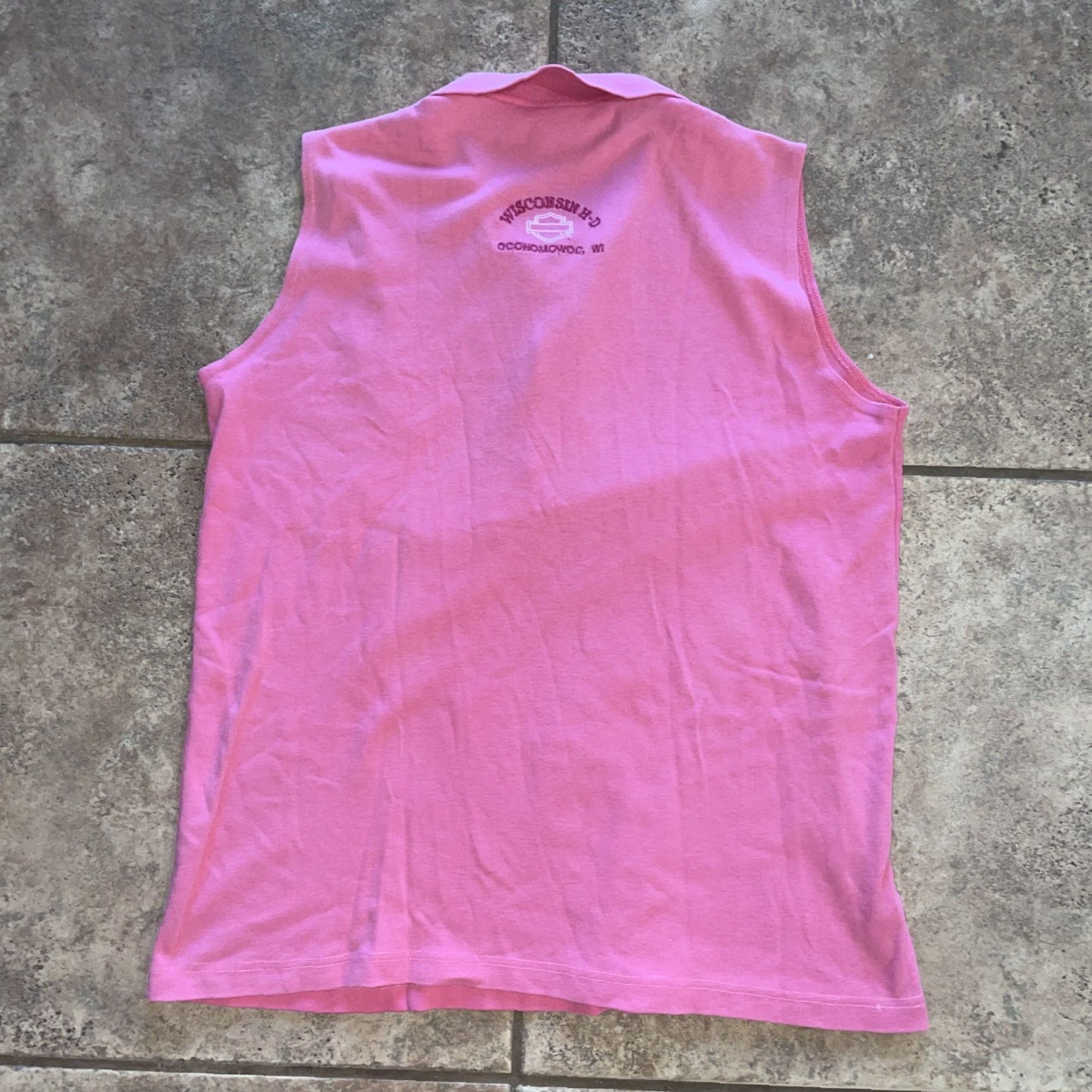 Harley Davidson VINTAGE Harley-Davidson Polo Sleeveless Pink Womens XL L Size L / US 10 / IT 46 - 3 Thumbnail
