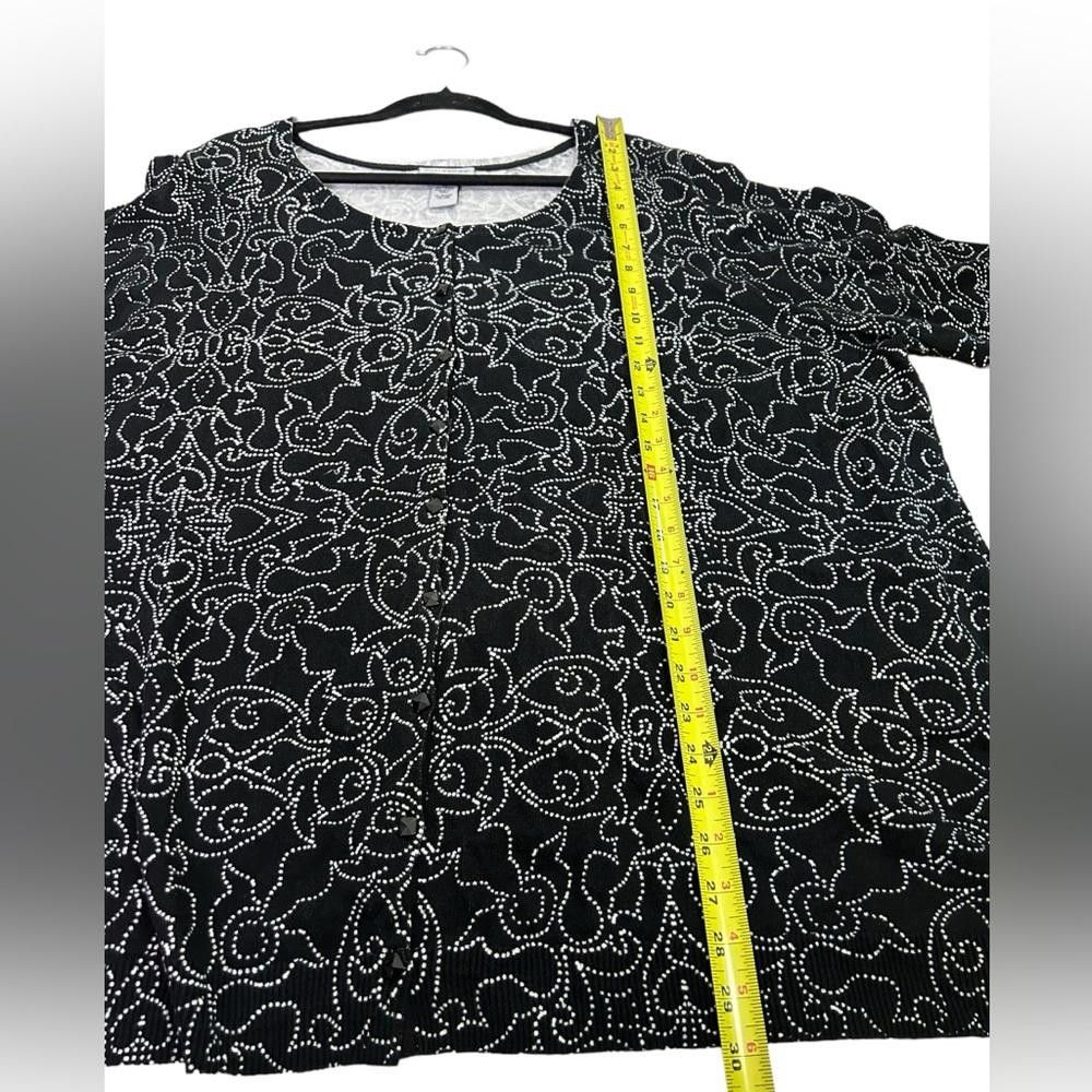 Designer Catherines l NWT Black White Cotton Cardigan Sweater 4X Size M / US 6-8 / IT 42-44 - 4 Thumbnail