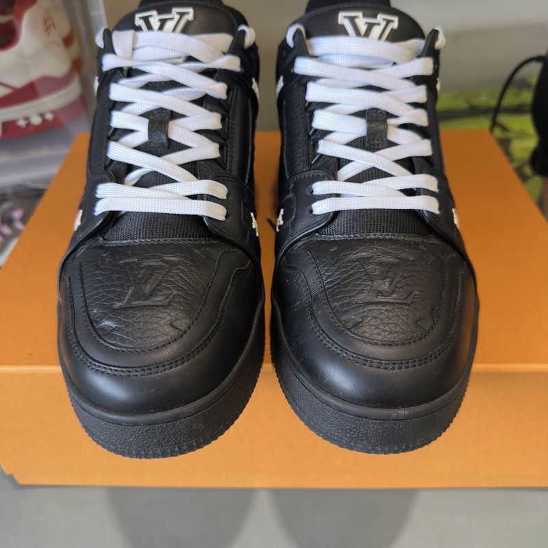 Louis Vuitton Louis Vuitton Trainer Black Leather Low-Top Sneakers -2508 Size US 8.5 / EU 41-42 - 7 Thumbnail