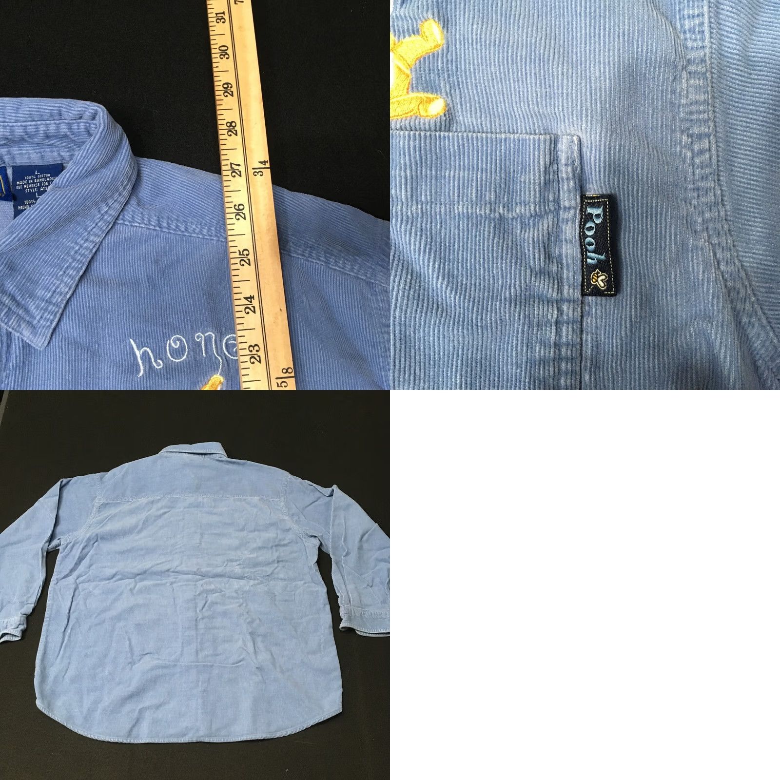 Disney VINTAGE Disney Winnie the Pooh blue Corduroy Long Sleeve Button Up Shirt L Women Blue Embroidered Disney Theme 90s Holiday Casual Mens Womens Girls? Size L / US 10 / IT 46 - 8 Thumbnail