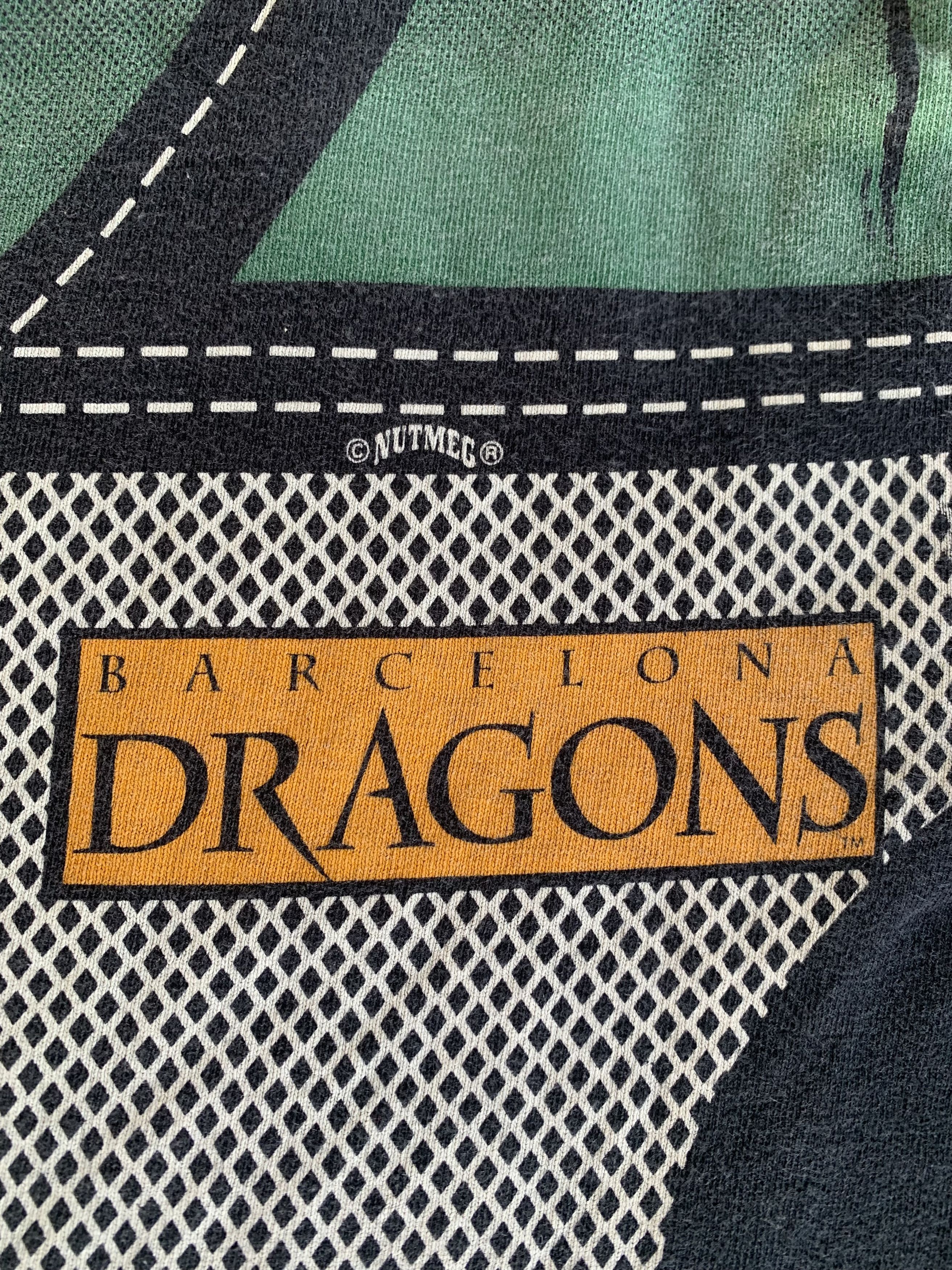 NFL × Vintage VTG AOP 1994 Nutmeg Mills BARCELONA DRAGONSxSINGLE STITCH Size US M / EU 48-50 / 2 - 4 Thumbnail