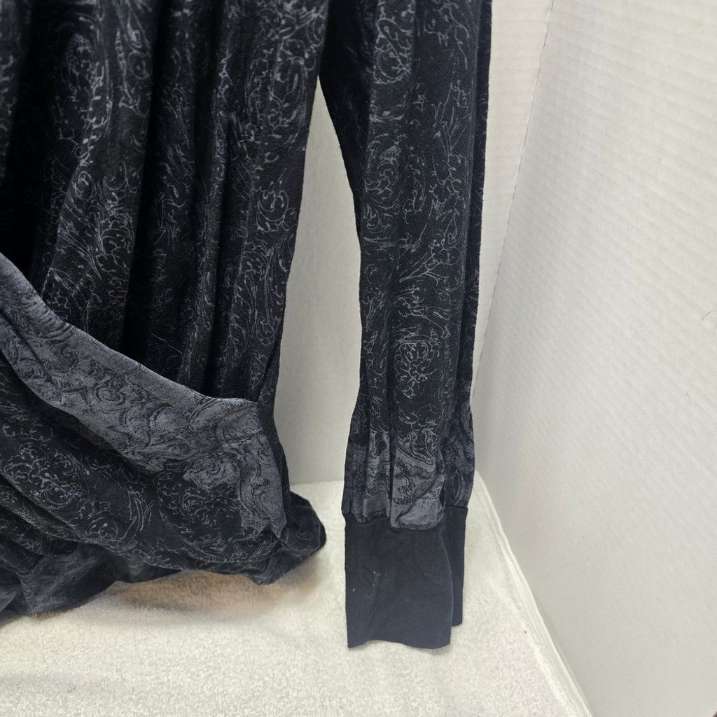 The Unbranded Brand Language Los Angeles Black Patterned Top Size L / US 10 / IT 46 - 5 Thumbnail