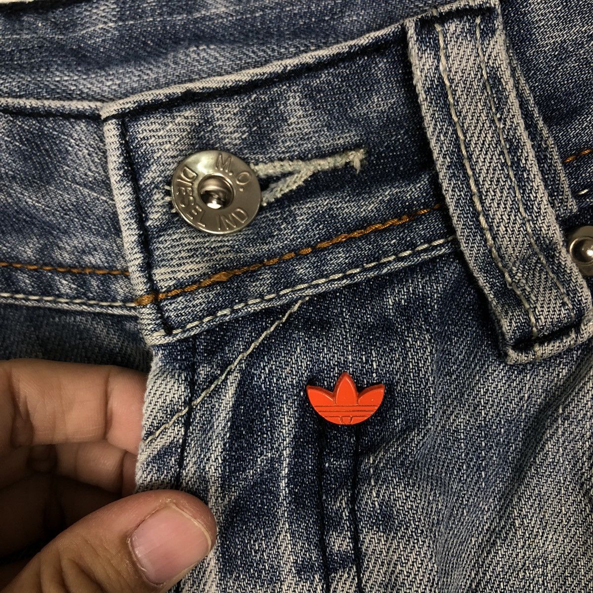 Adidas 🔥RARE DISTRESSED DENIM JEANS DIESEL X ADIDAS STREETWEAR Size US 30 / EU 46 - 14 Thumbnail