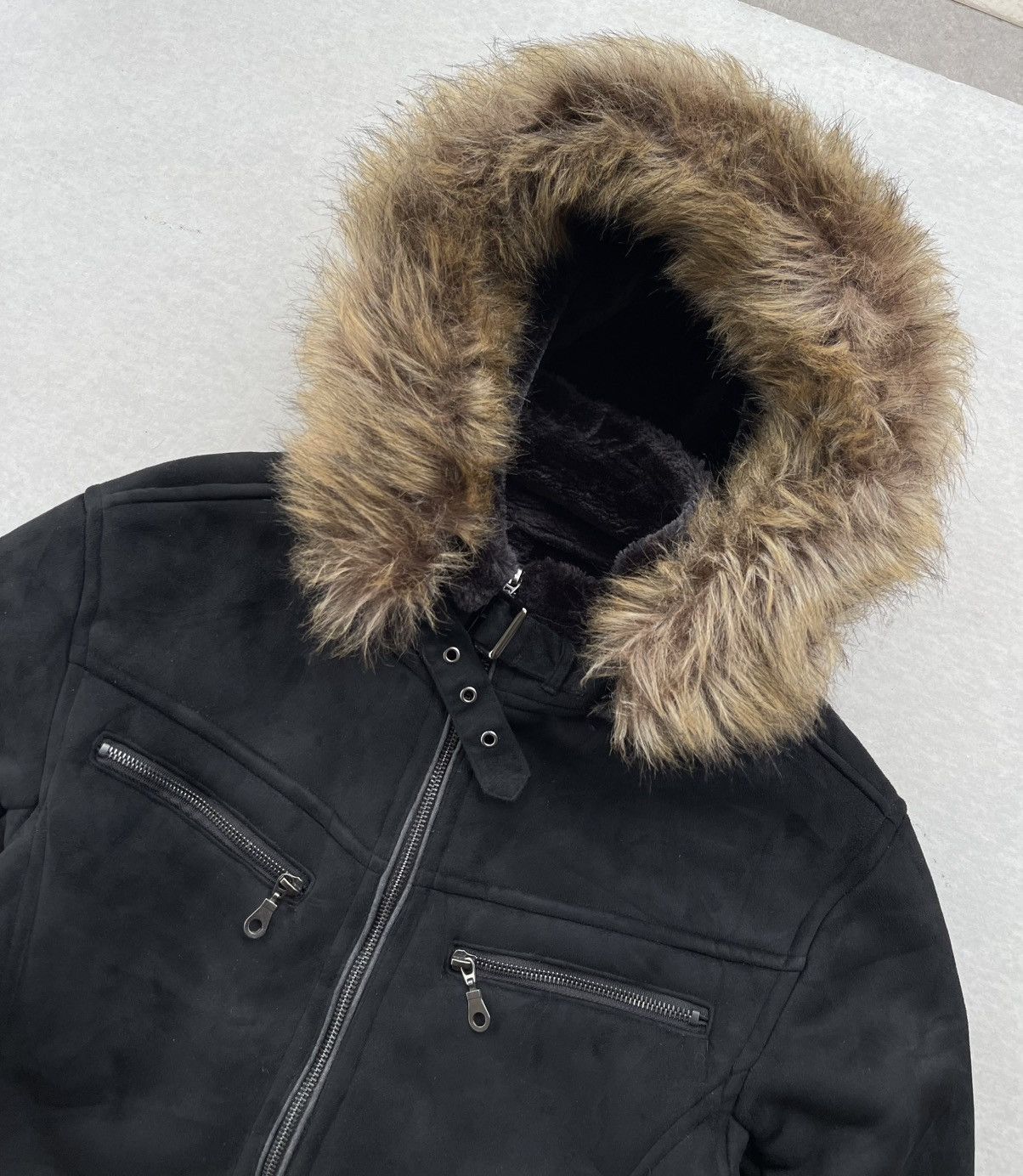 If Six Was Nine × Japanese Brand × Yasuyuki Ishii 🔥RARE🔥 THRUXTON MEN'S MOLESKIN FAUX FUR HOOD RAIDER JACKET Size US M / EU 48-50 / 2 - 11 Thumbnail