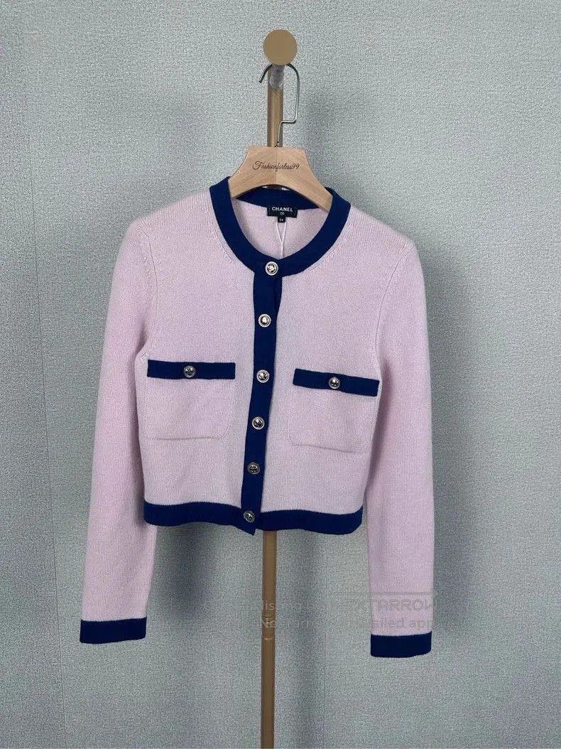 Chanel Chanel Pink Blue Knit Cardigan 34. Size US XS / EU 42 / 0 - 1 Thumbnail