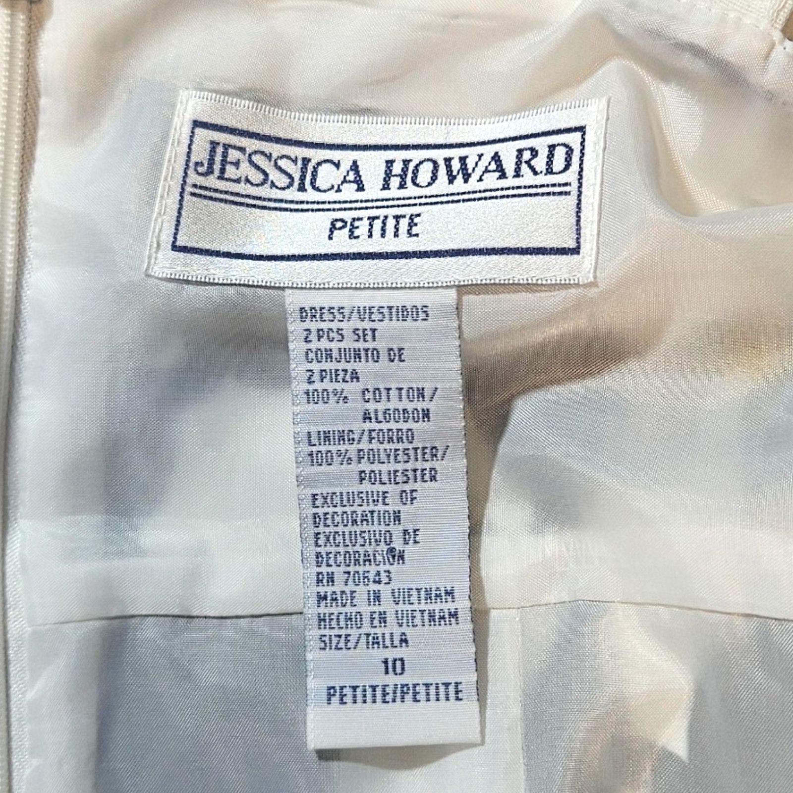 Other EUC Jessica Howard Roses Floral Dress Sz. 10P White Black Size L / US 10 / IT 46 - 4 Thumbnail