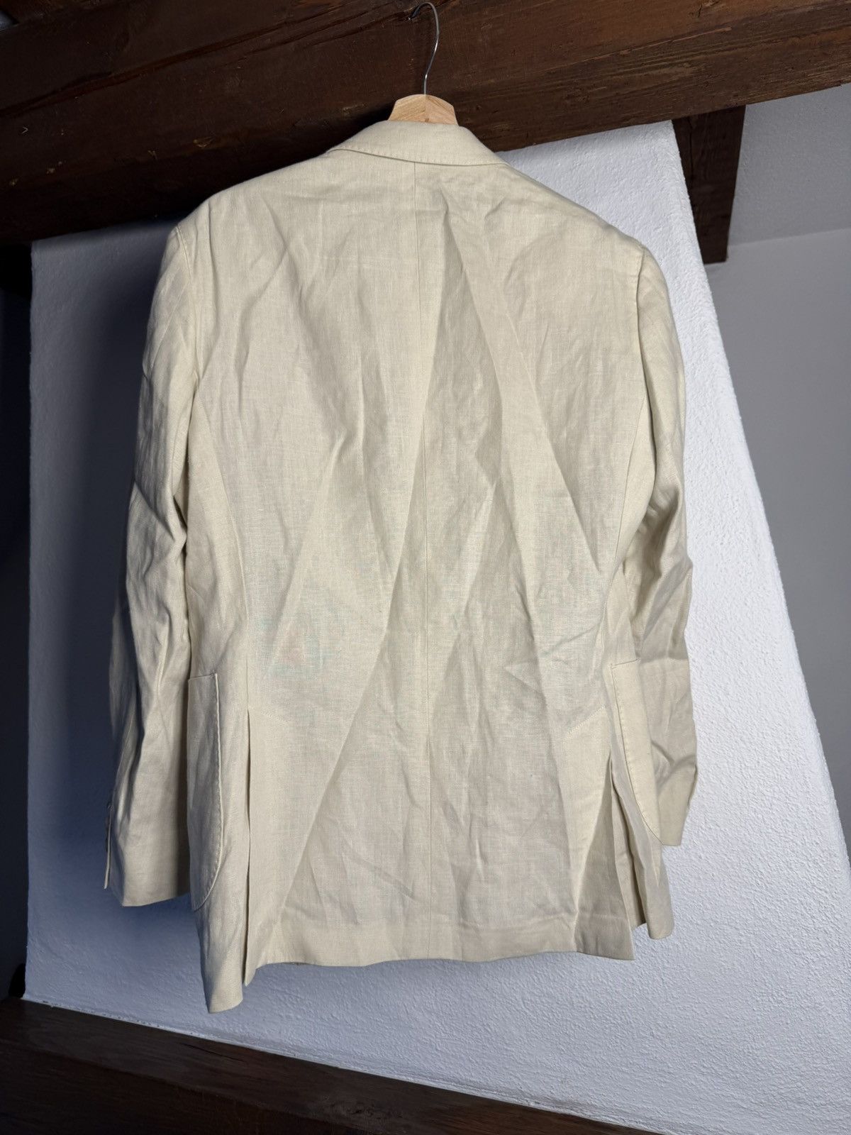 Other Pelikamo Zürich Cream Linen Blazer Made in Switzerland Size 42R - 4 Thumbnail