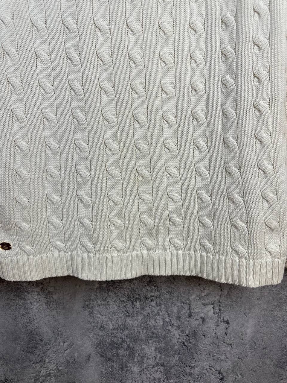 Lauren Ralph Lauren Lauren Ralph Lauren Boat Neck Cable Knit Sweater Ivory Size XL / US 12-14 / IT 48-50 - 7 Thumbnail