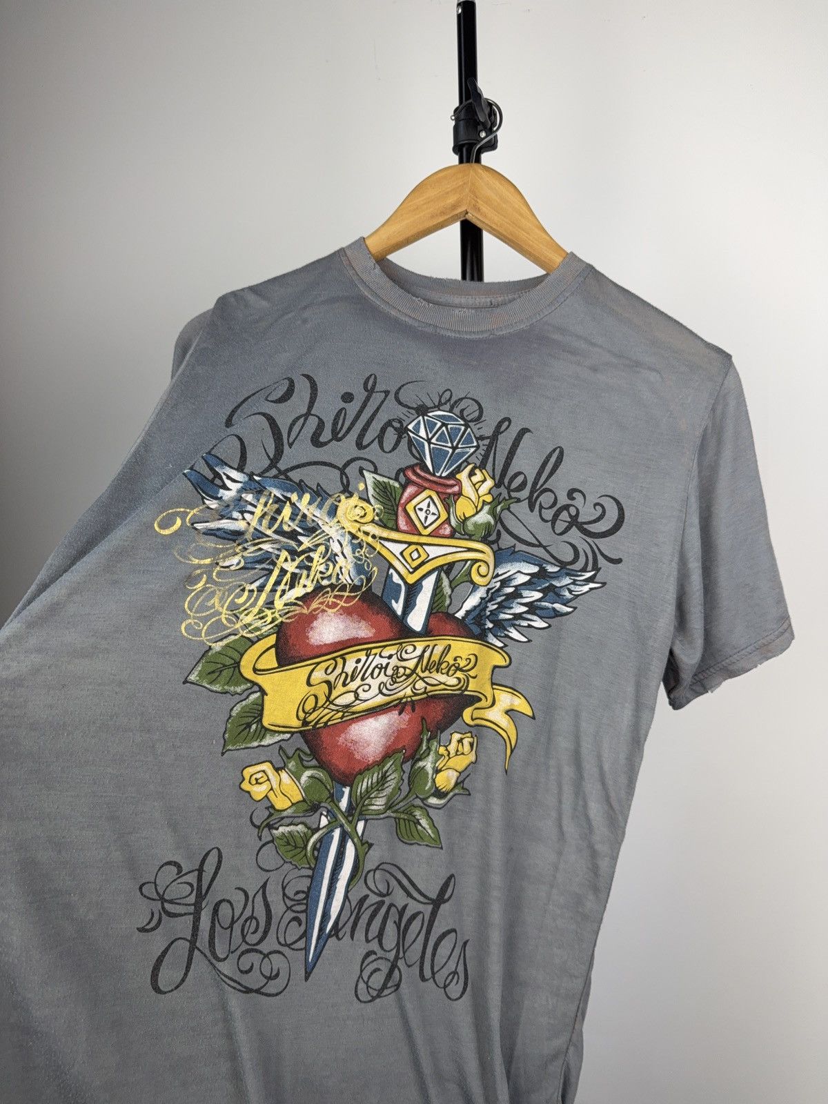 Ed Hardy × Vintage 00s Shiroi Neko Bleach Tattoo Tee Heart Dagger Graphic Size US L / EU 52-54 / 3 - 3 Thumbnail