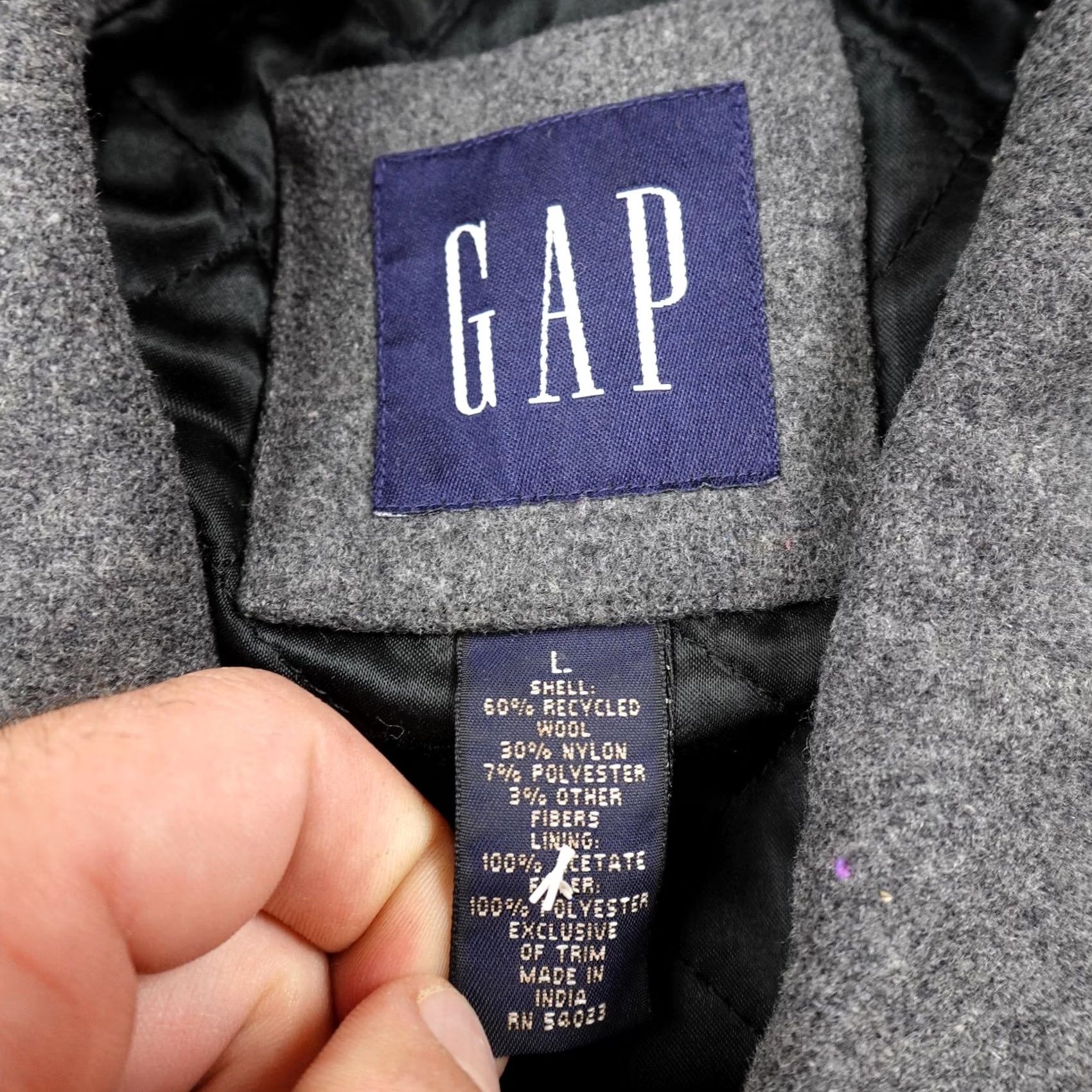 Gap GAP Coat Mens L Gray Wool Blend Overcoat Cardigan? (Original title only; but keep to rules) Size US L / EU 52-54 / 3 - 4 Thumbnail