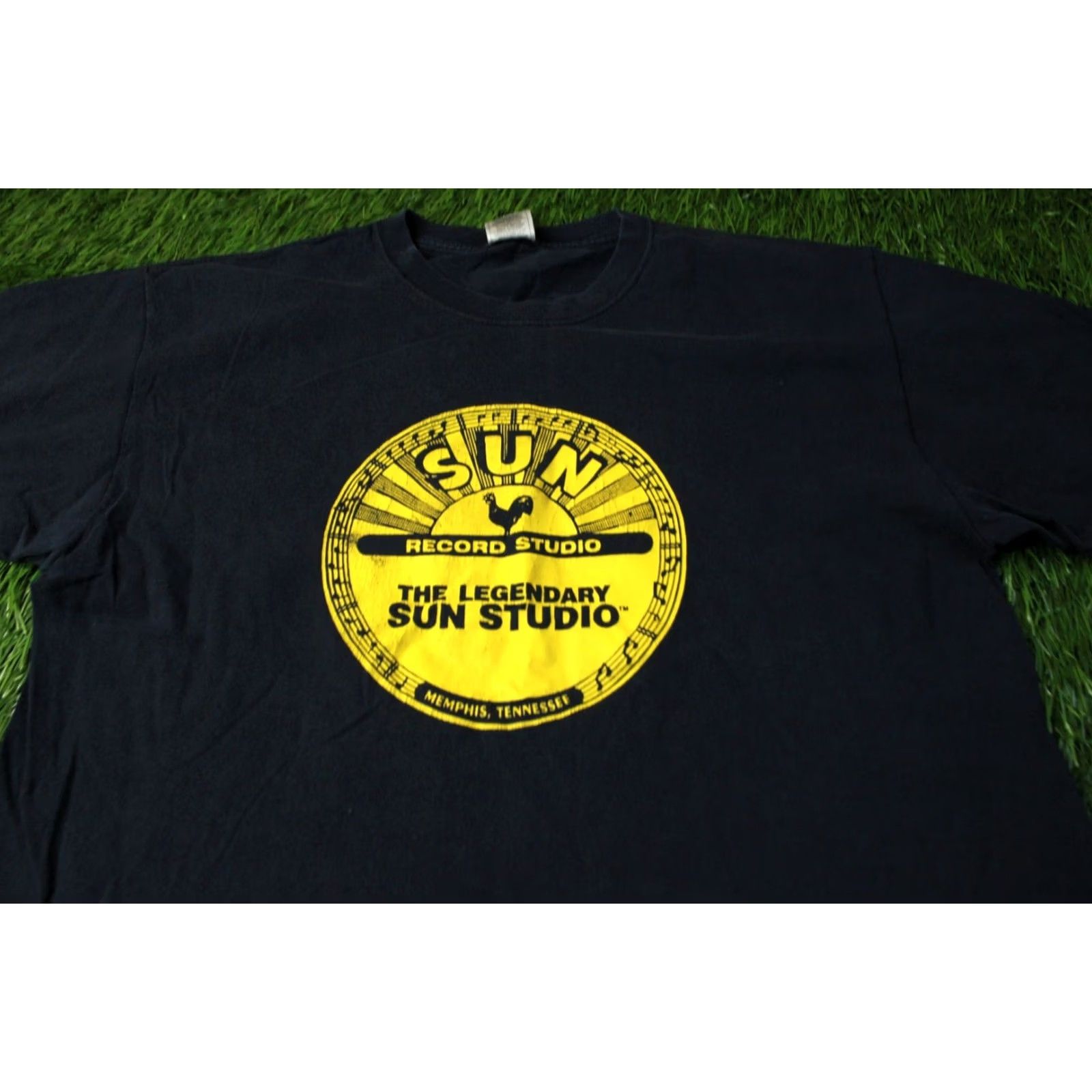 Fruit Of The Loom SUN Record Studio Shirt XL Mens Vintage 90s Black 100% Cotton Fruit of the Loom Short Sleeve Y2K Printed Memphis Tennessee Size US XL / EU 56 / 4 - 2 Thumbnail