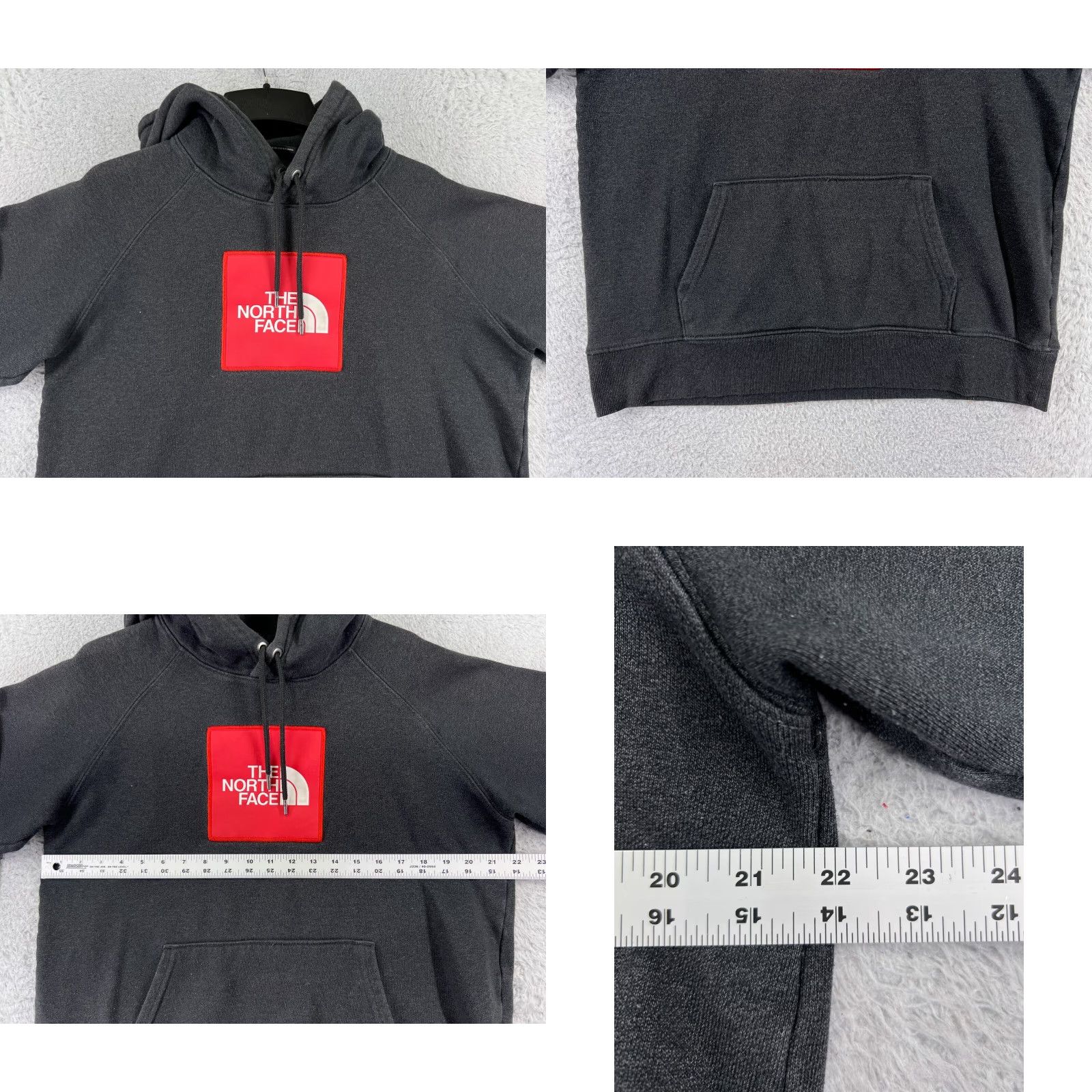 The North Face The North Face Hoodie Pullover Womens Large Gray Red Sewn Logo Pocket Sweater Size L / US 10 / IT 46 - 8 Thumbnail