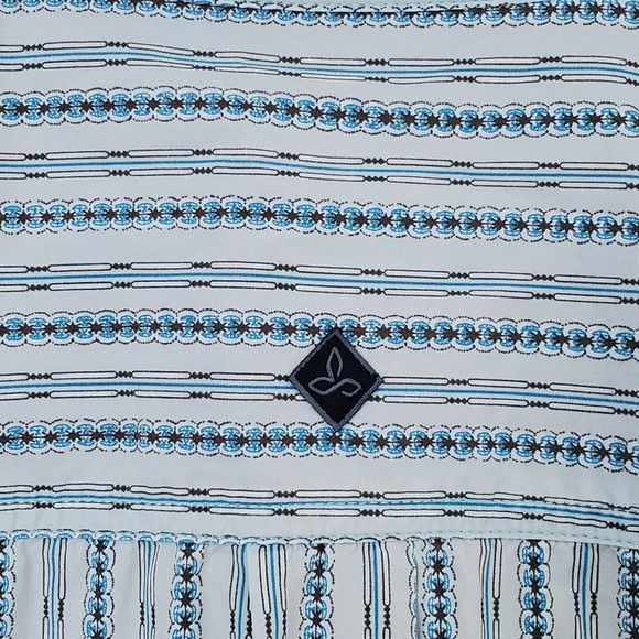 Prana prAna Torres Button Up Striped Blue Shirt Outdoor SZ:L Size US L / EU 52-54 / 3 - 6 Thumbnail