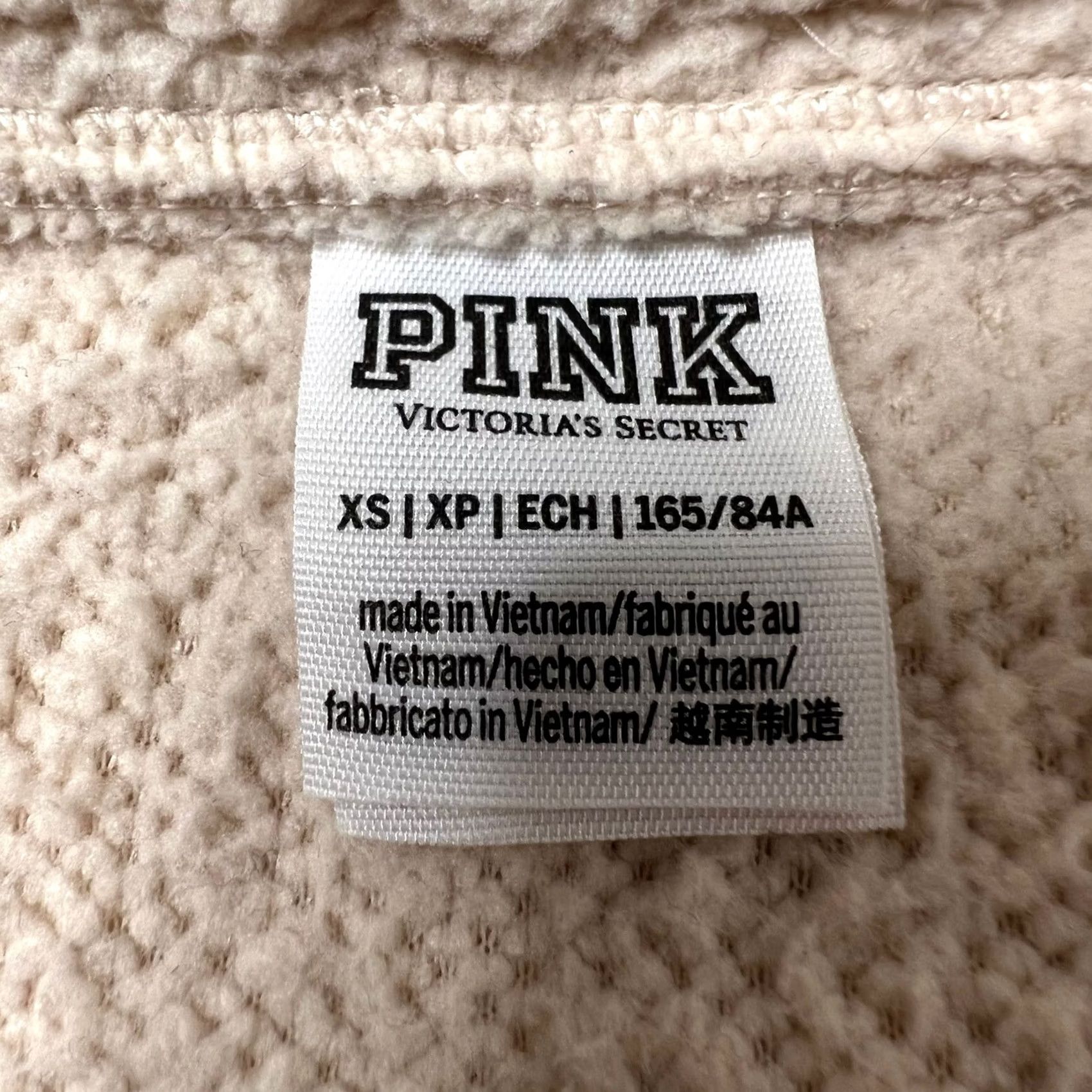 Victoria's Secret VINTAGE Victoria's Secret Pink Vest Full Zip Sleeveless Sherpa Logo Casual XS Cream Vest Womens Size XS / US 0-2 / IT 36-38 - 8 Thumbnail