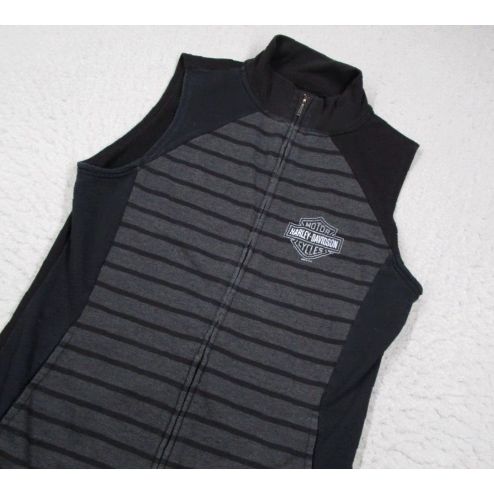 Harley Davidson Harley-Davidson Vest Women Medium Black Full Zip Lightweight Knit Sleeveless Size M / US 6-8 / IT 42-44 - 2 Thumbnail