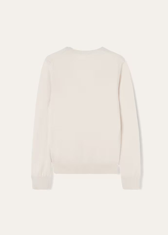 Loro Piana o1w1db10724 New Piuma V-Neck Sweater in Off White Size XXL / US 16-18 / IT 52-54 - 2 Thumbnail