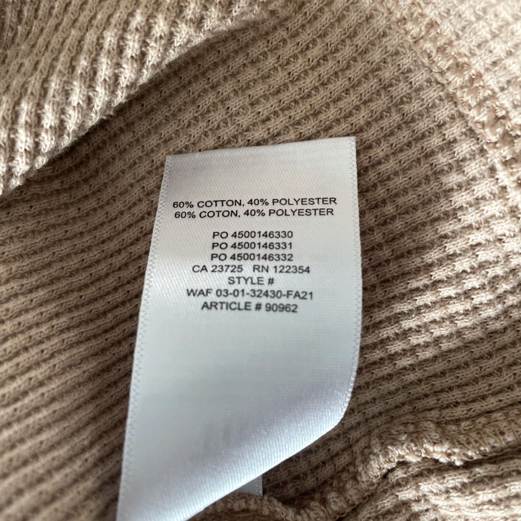 TNA Aritzia TNA Waffle Knit Top Shirt Women Small Beige/Clay Gauzy Short Sleeve Crew Neck Pullover Knit Casual Shirt Size S / US 4 / IT 40 - 4 Thumbnail