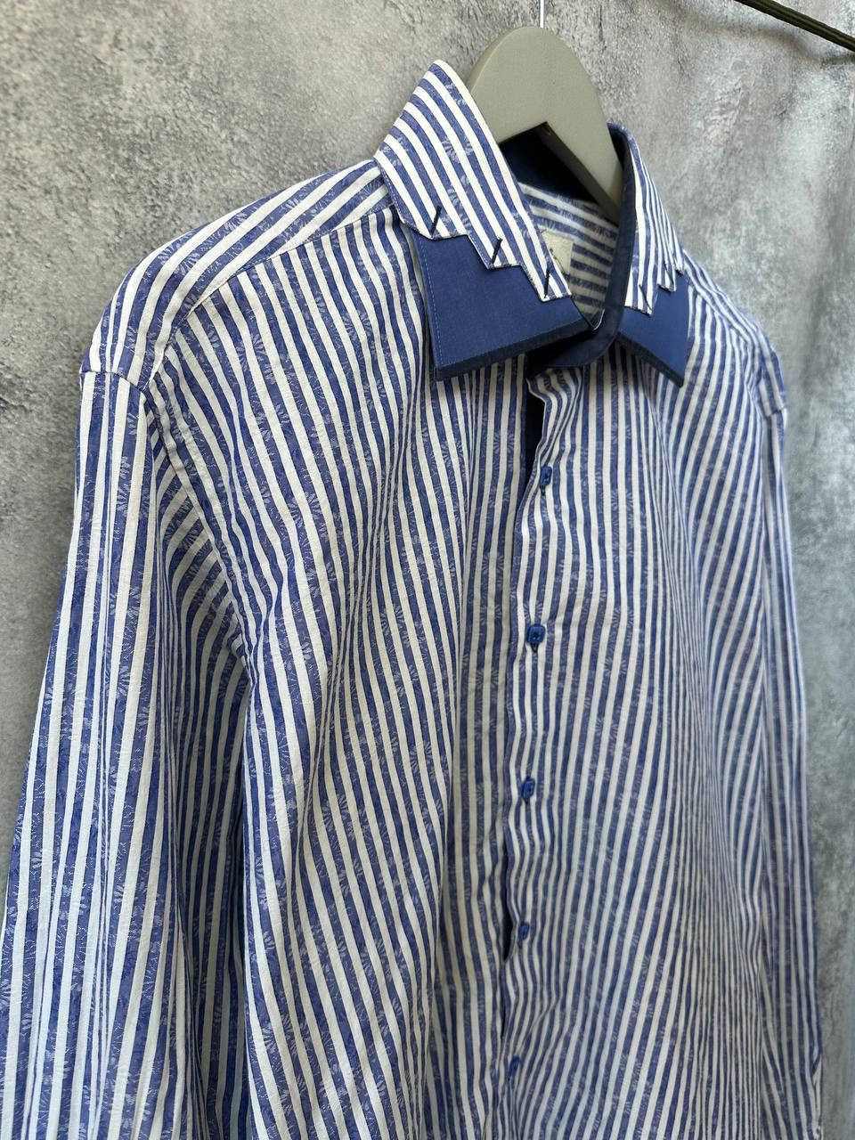 Other Claudio Lugli Italy Striped Floral Art Shirt Button Up Size US XL / EU 56 / 4 - 4 Thumbnail
