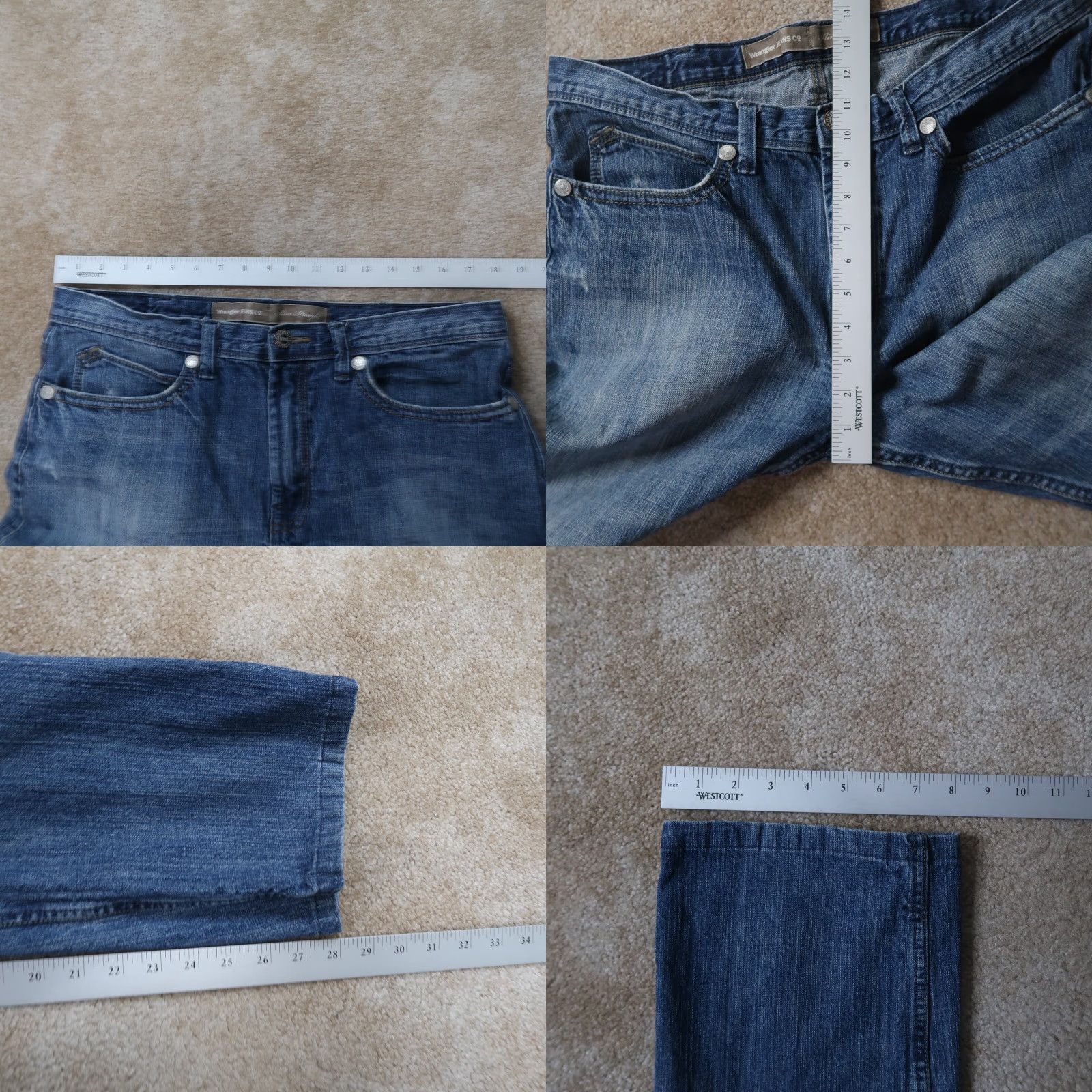 Wrangler Wrangler Jeans Slim Straight Men’s 36x28 Blue Denim pants Size US 36 / EU 52 - 8 Thumbnail