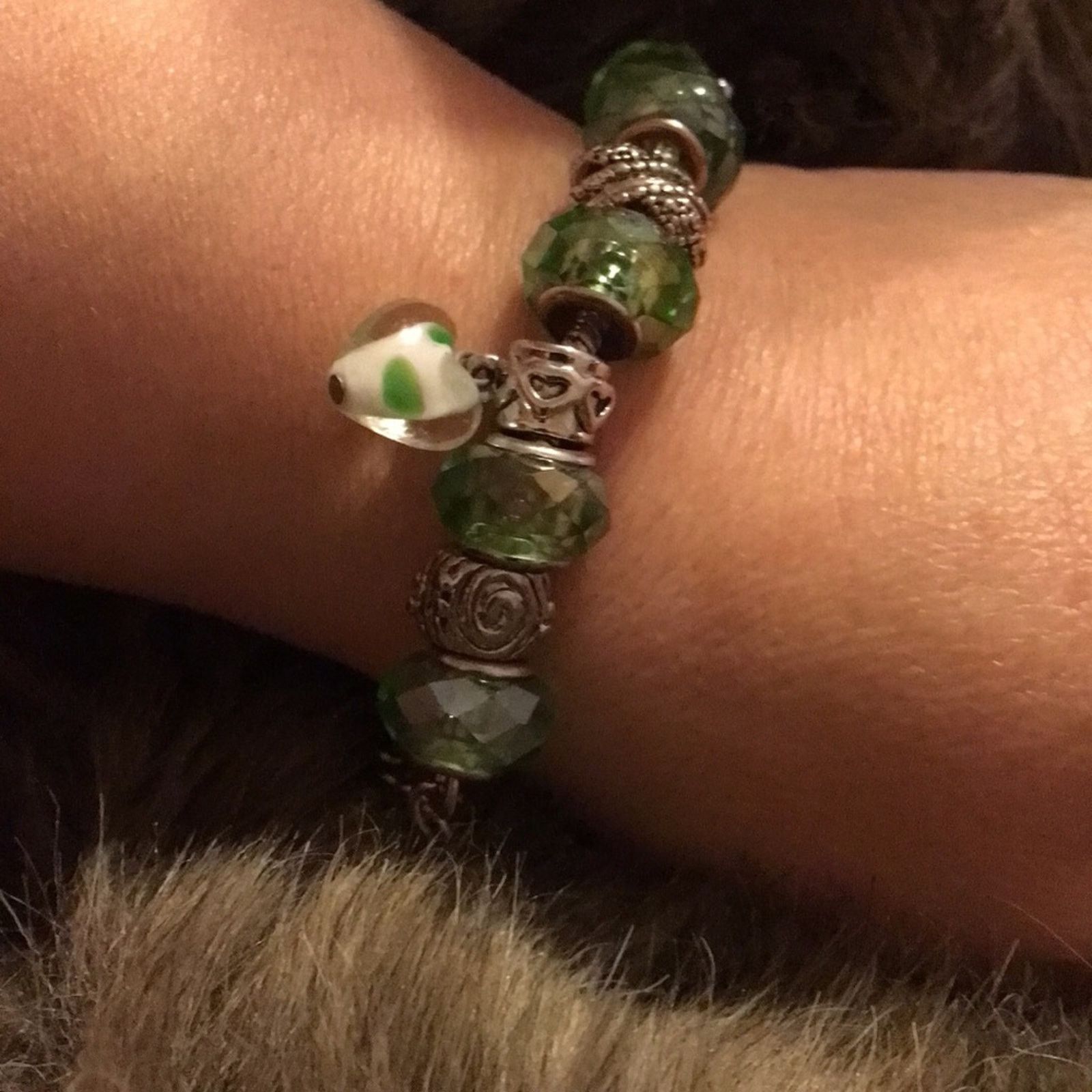 Jewelry Charmed Feelings green & silver charm bracelet Size ONE SIZE - 2 Thumbnail