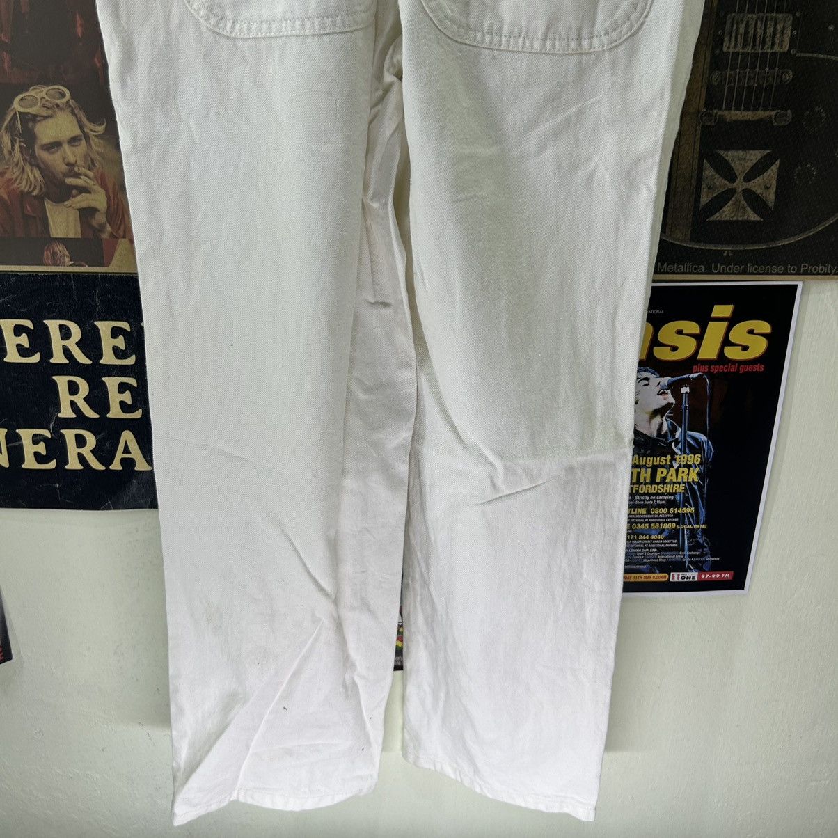 Vintage Vintage GU Jeans Bid White Jumpsuit Size 33" - 11 Thumbnail