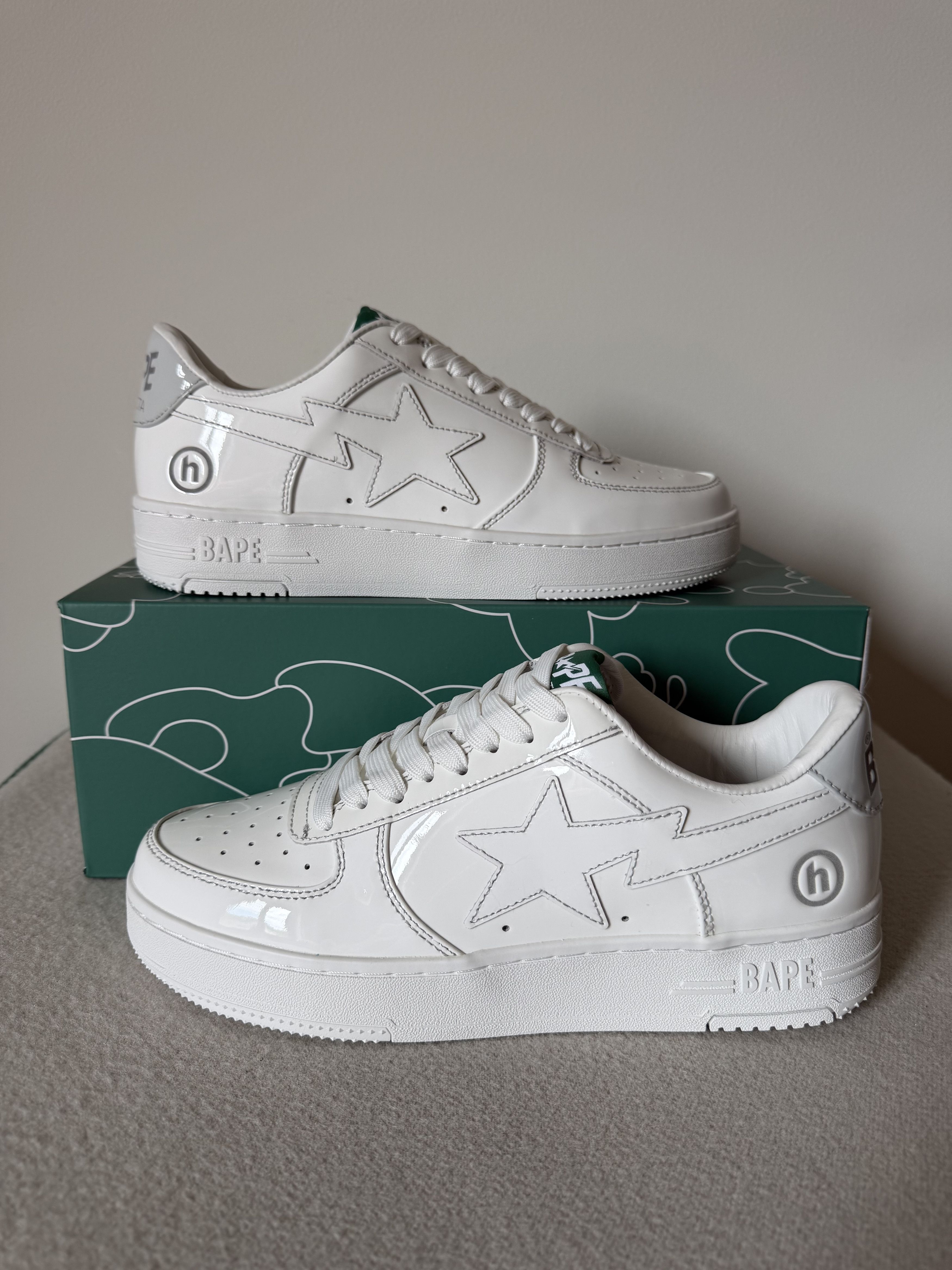 Bape Hidden NY Bape Sta #1 F&F in White Patent Leather Size US 9.5 / EU 42-43 - 2 Thumbnail