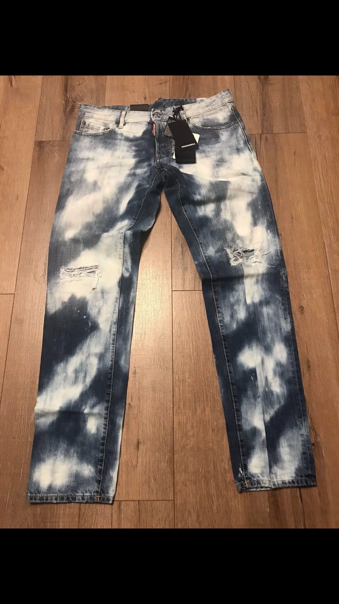 Dsquared2 Blue Tie-Dye Distressed Denim Jeans Size 34 Size US 34 / EU 50 - 1 Thumbnail