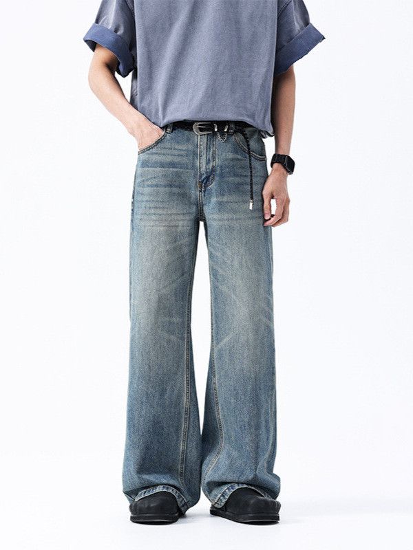Japanese Brand Men's American Cleanfit Retro Washed Whiskered Jeans Size US 32 / EU 48 - 2 Thumbnail