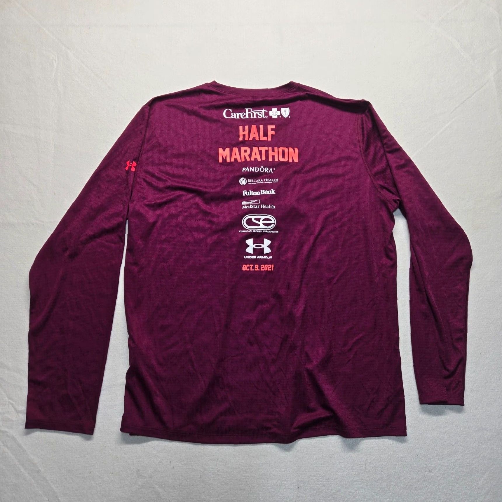 Under Armour Under Armour Shirt Long Sleeve Baltimore 2001 Running Festival Mens 2XL Purple Shirt Mens 2XL Under Armour HeatGear Size US XXL / EU 58 / 5 - 7 Thumbnail