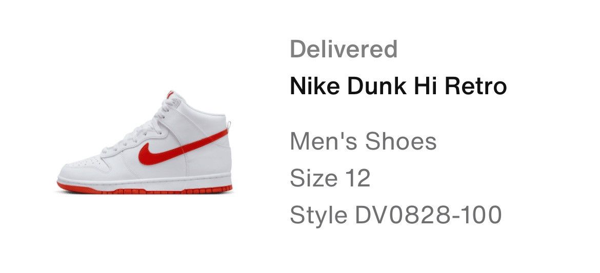 Nike Nike Dunk Hi Retro men’s 12 - white/white/picante red Size US 12 / EU 45 - 7 Thumbnail