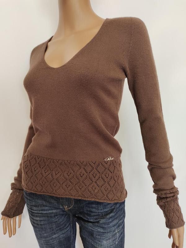 Designer Cacao Jumper Knitwear Openwork sz M Size M / US 6-8 / IT 42-44 - 4 Thumbnail