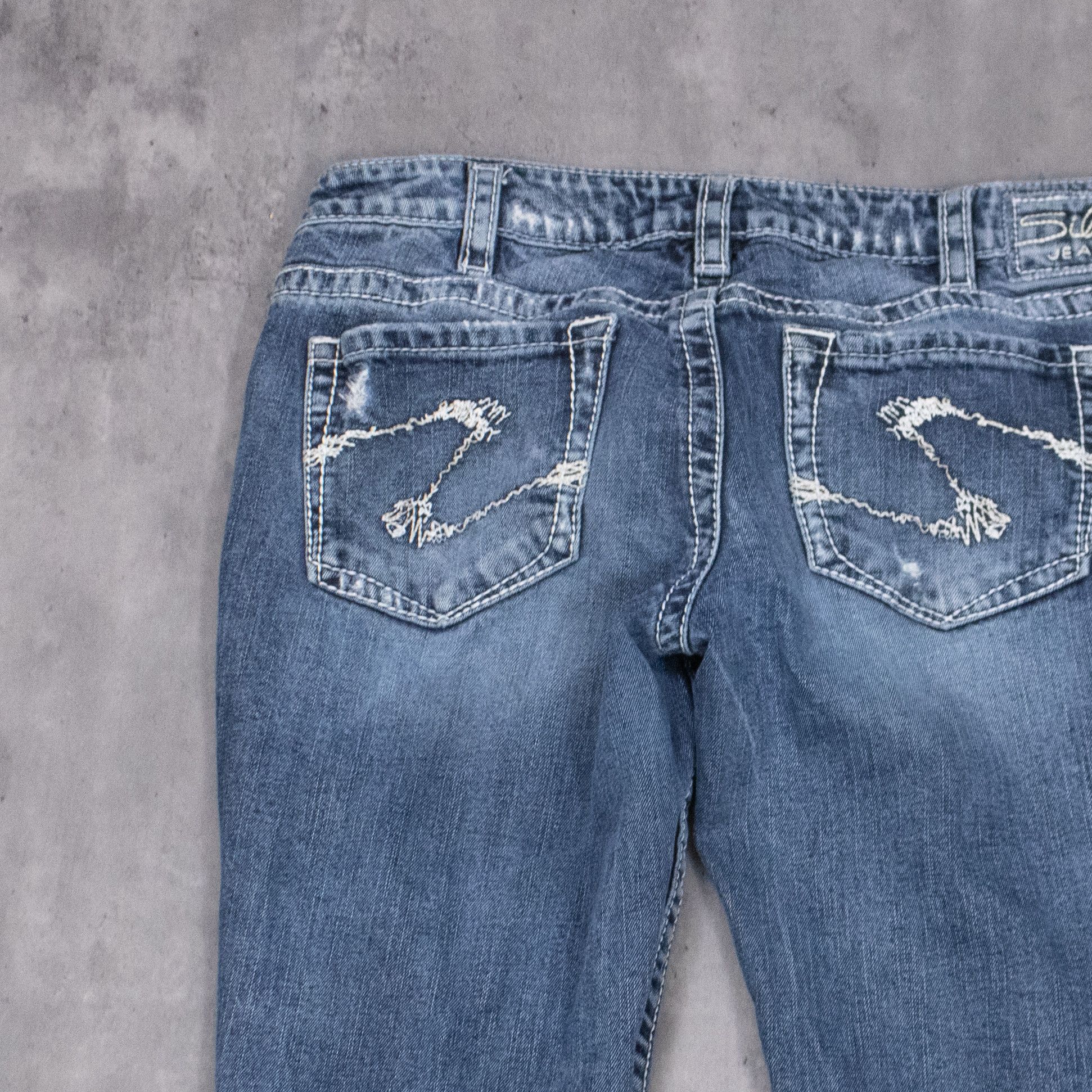 Silver Jeans Co. Y2K Silver Jeans Co Aiko Bootcut Distressed Denim Jeans Size US 33 - 16 Thumbnail