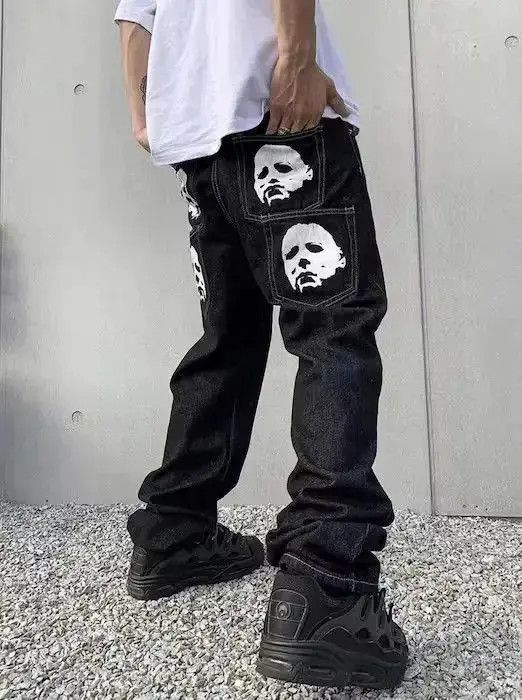 Japanese Brand FACES Graphic Black Denim Jeans Size US 30 / EU 46 - 2 Thumbnail