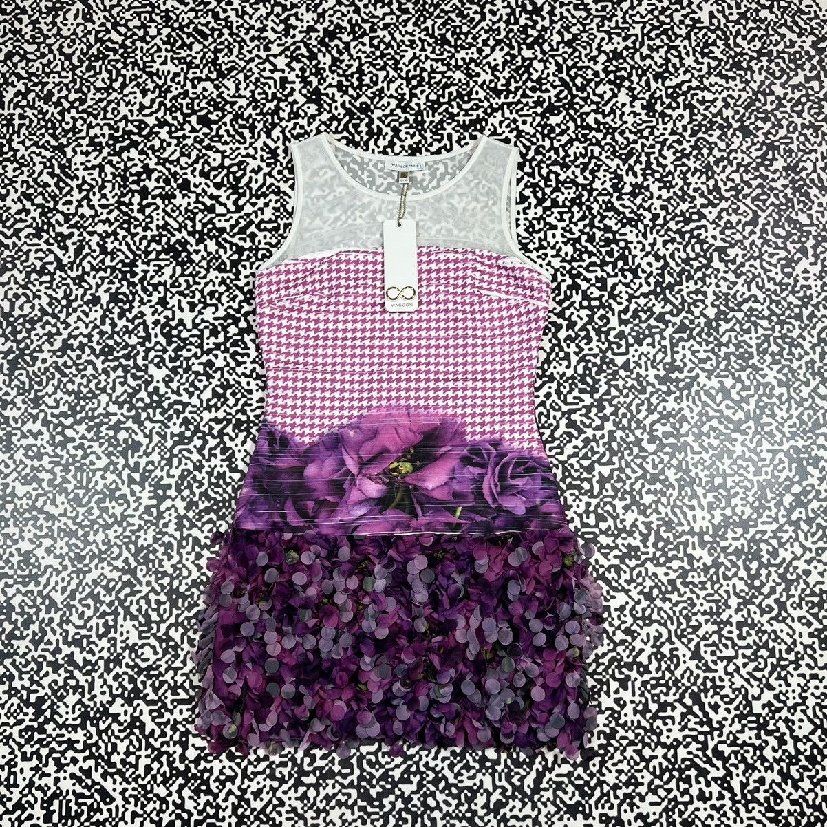 Japanese Brand Vintage Y2K Waggon Paris Floral Retro Luxury Mini Dress Size XS / US 0-2 / IT 36-38 - 5 Thumbnail