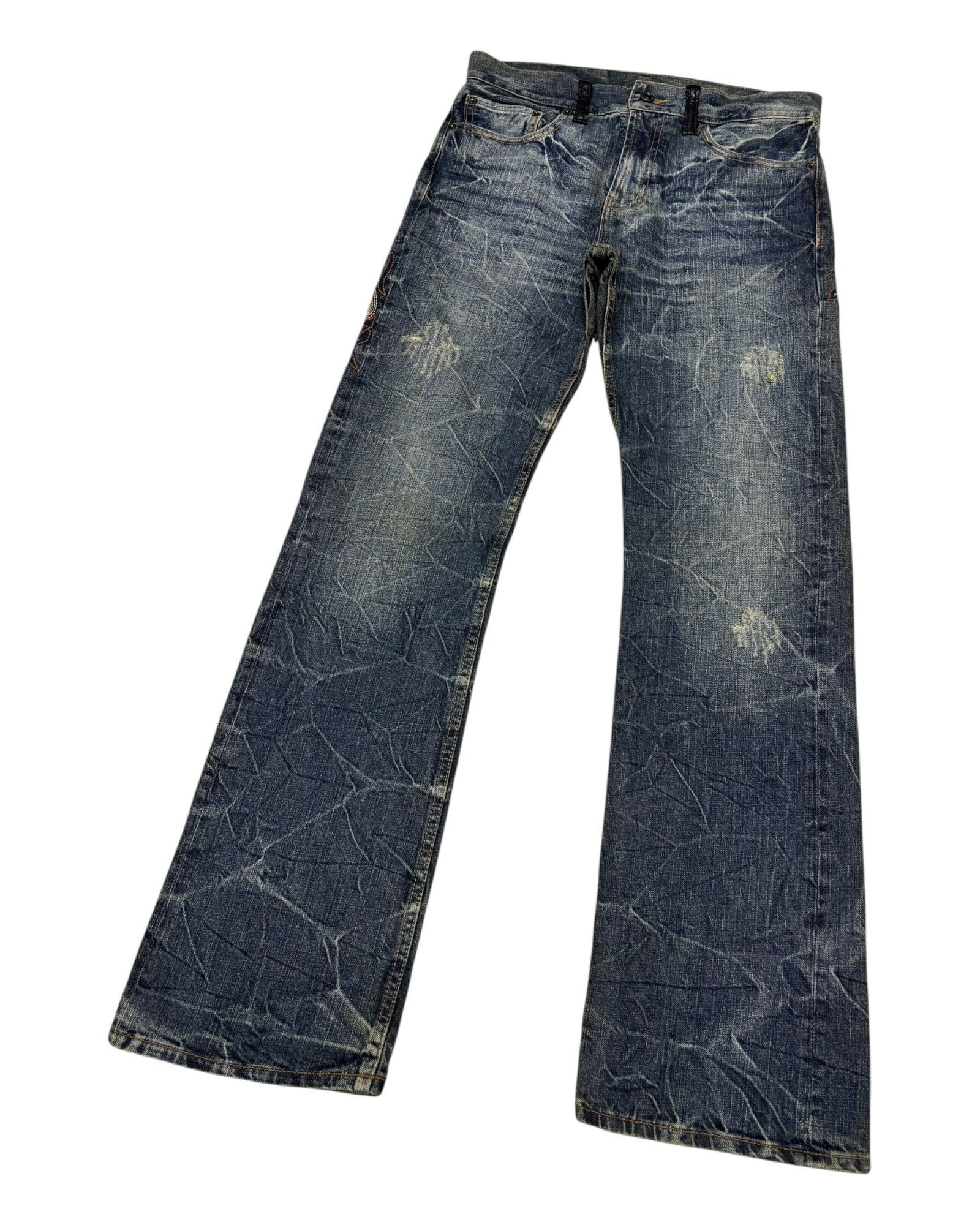 If Six Was Nine Flare Jeans Japanese Brand Snake Skin Embroidery Jeans Size US 32 / EU 48 - 5 Thumbnail