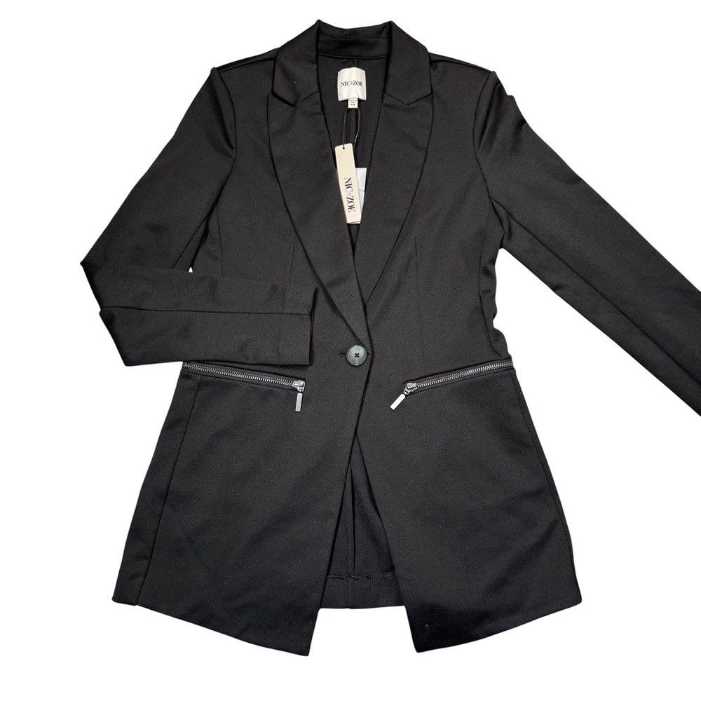 NIC+ZOE NWT New $178 NIC + ZOE Ponte Black Blazer Size XS Size XS / US 0-2 / IT 36-38 - 2 Thumbnail